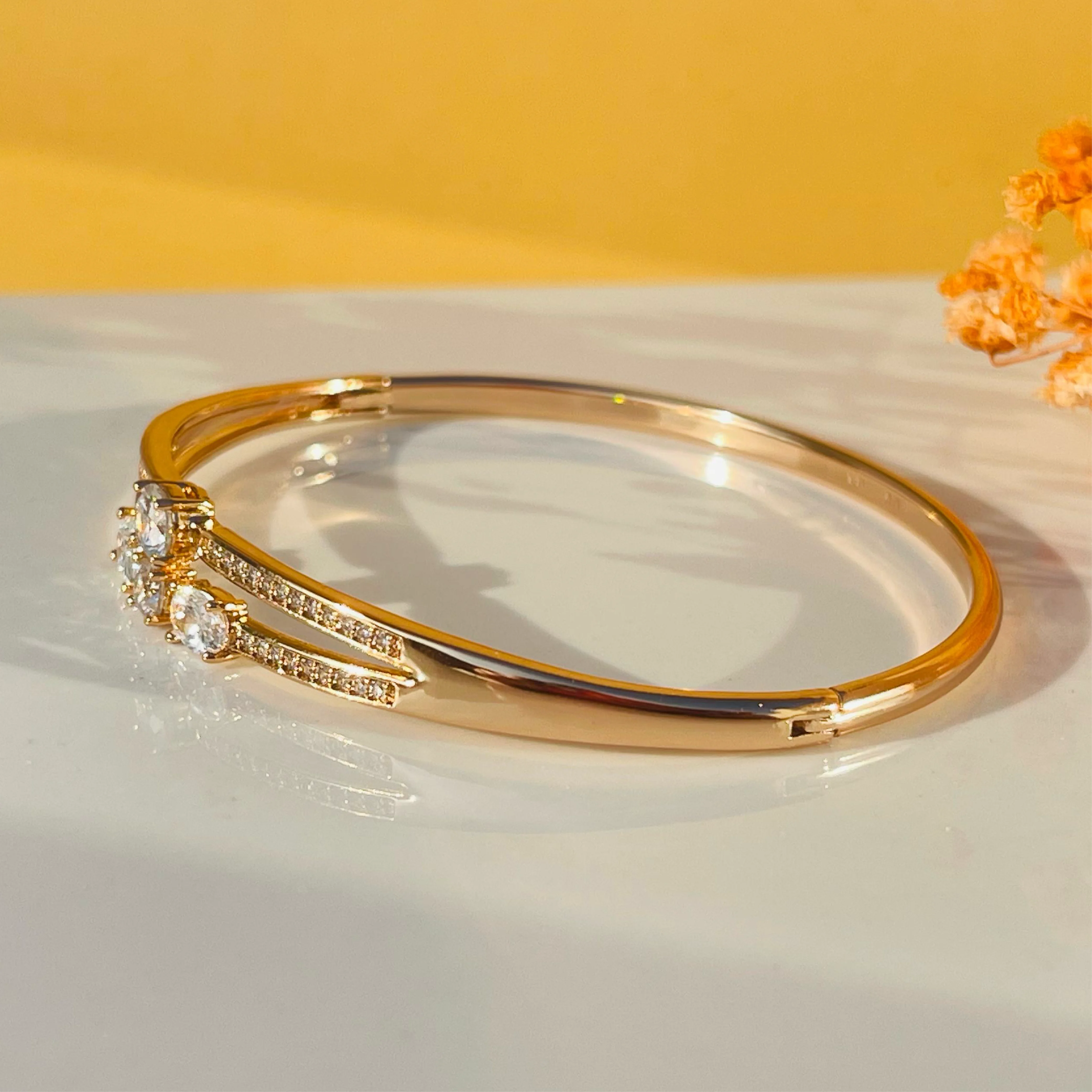 Luna Quad Crystal Gold Bangles