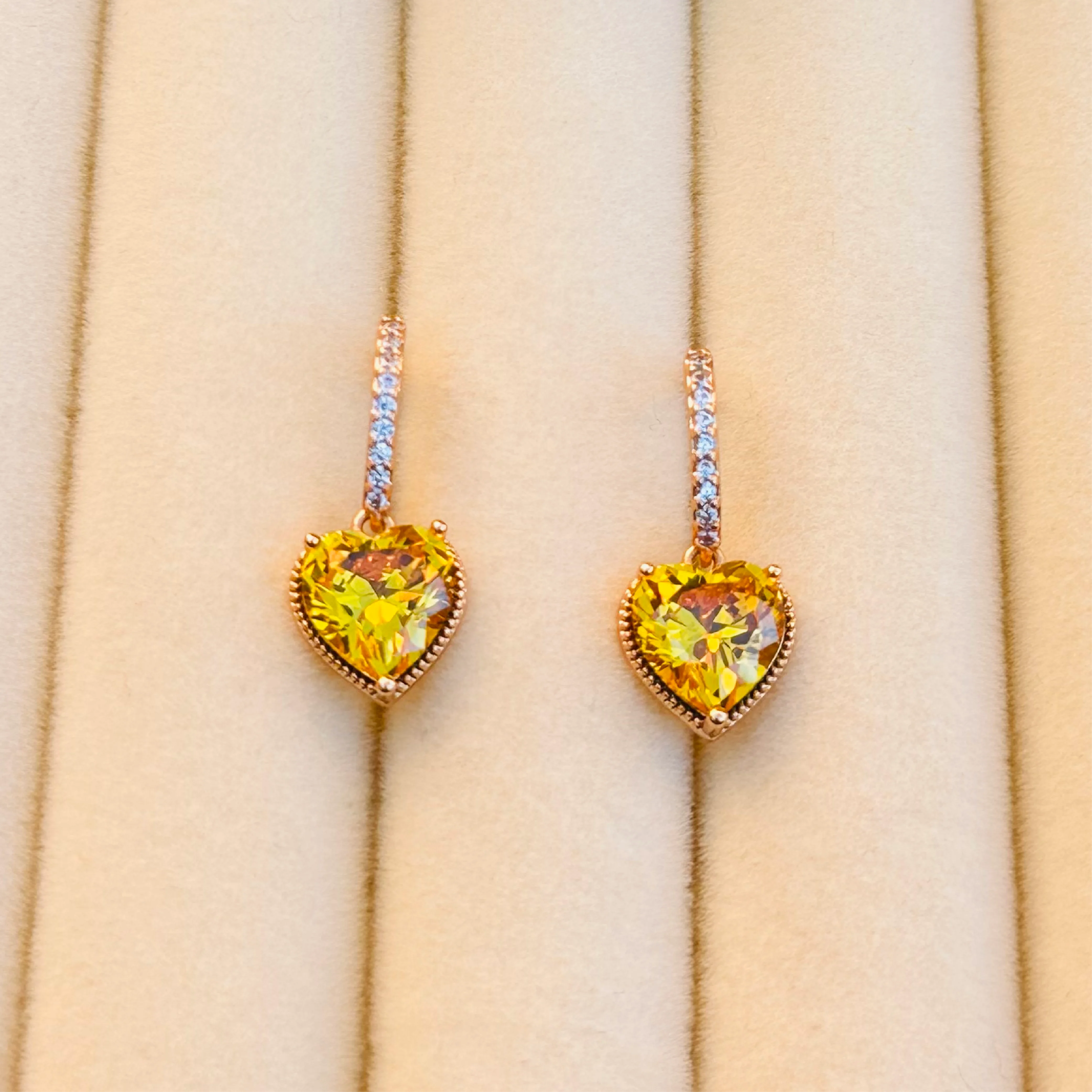 Golden Heart Huggie-Stud Earrings
