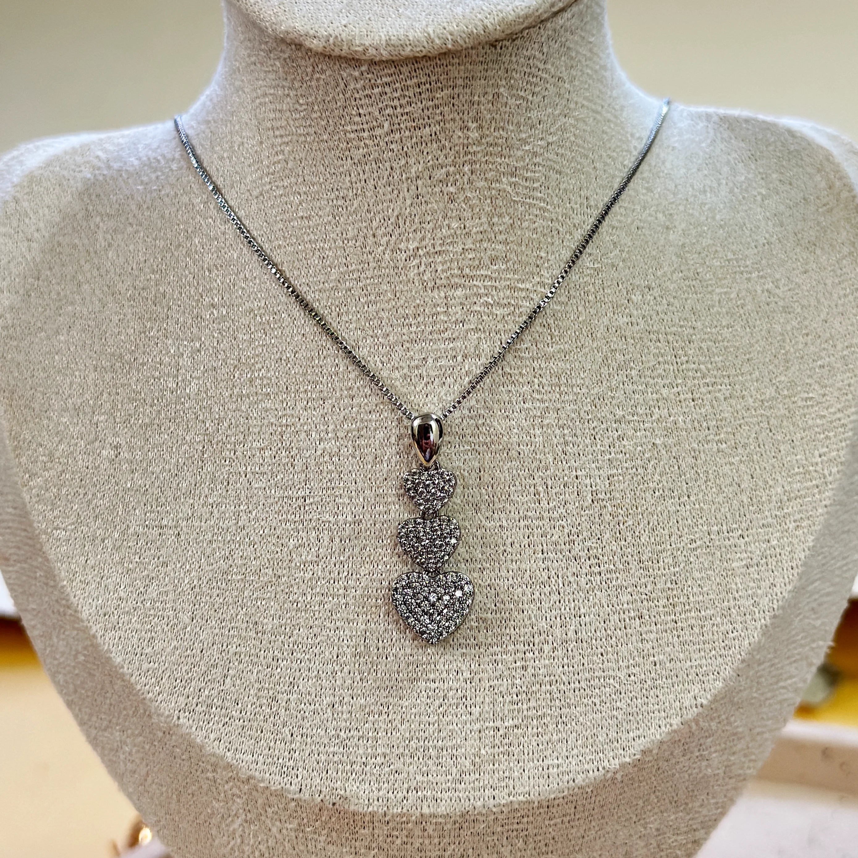 Linked Hearts Silver Stone Locket Set