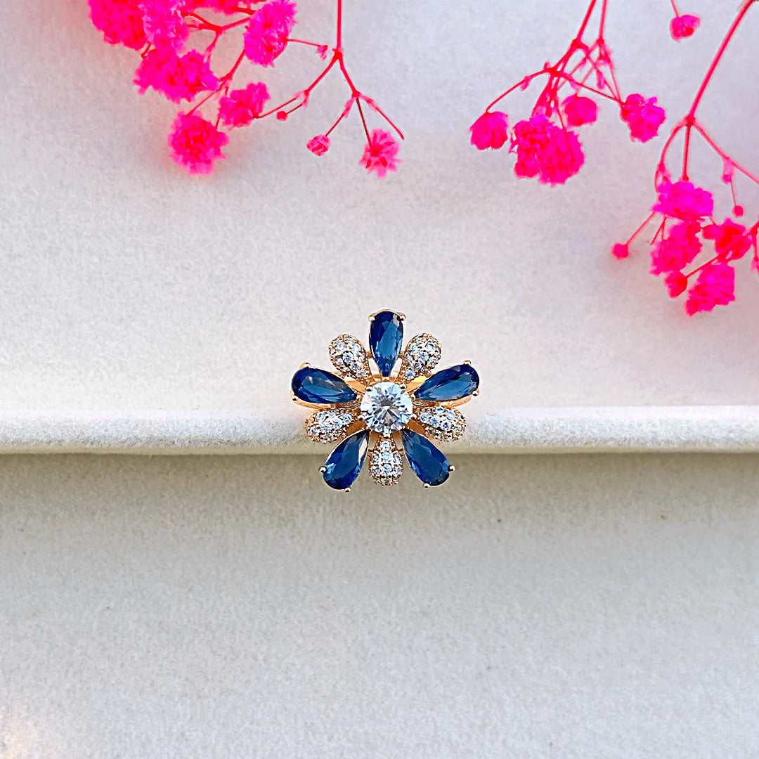 Sapphire Bloom Crystal Ring