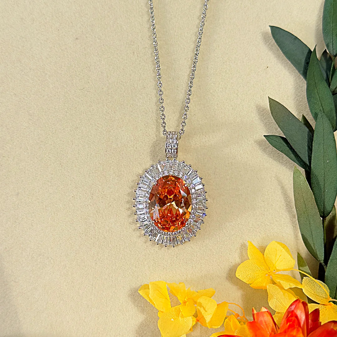 Radiant Ember Oval Pendant