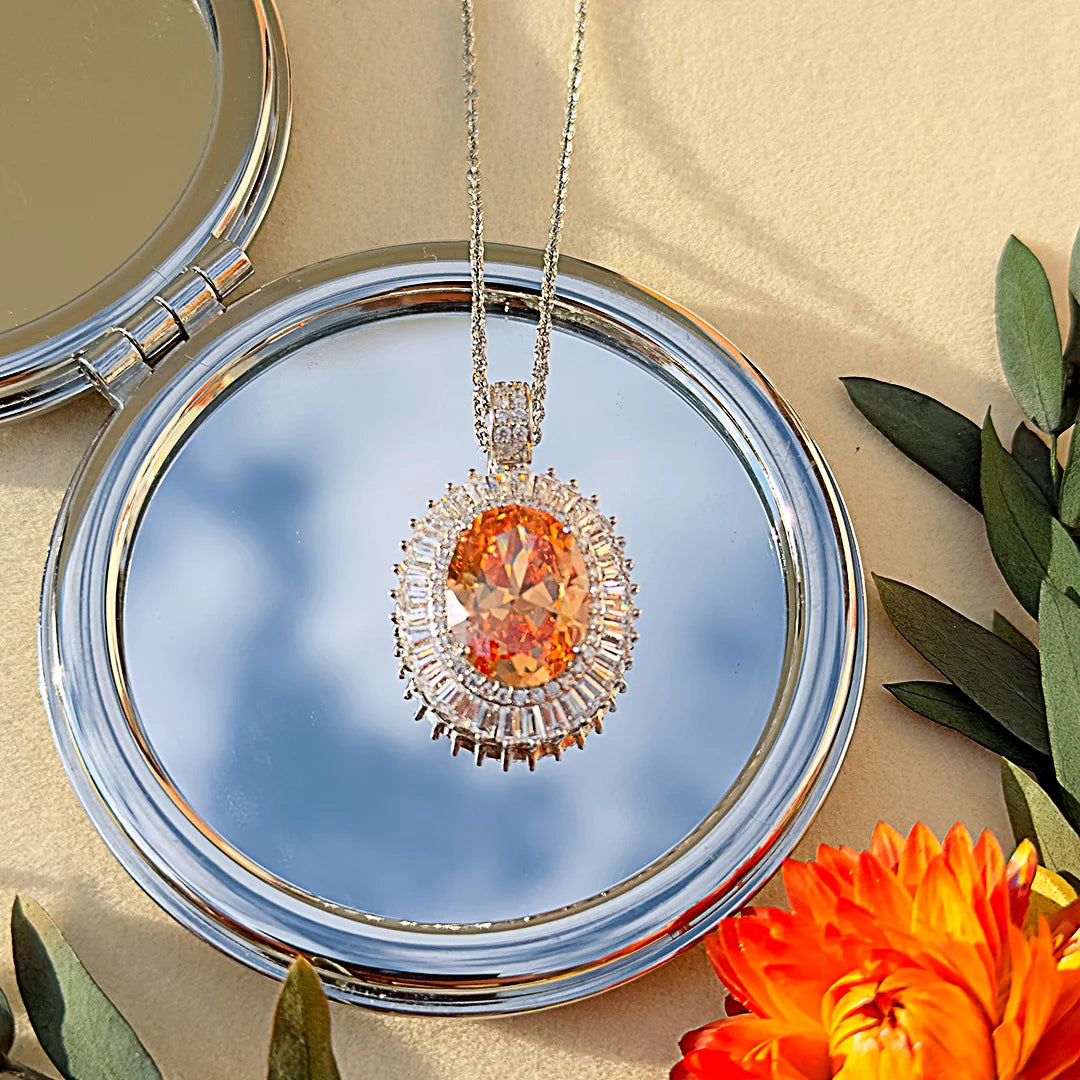 Radiant Ember Oval Pendant