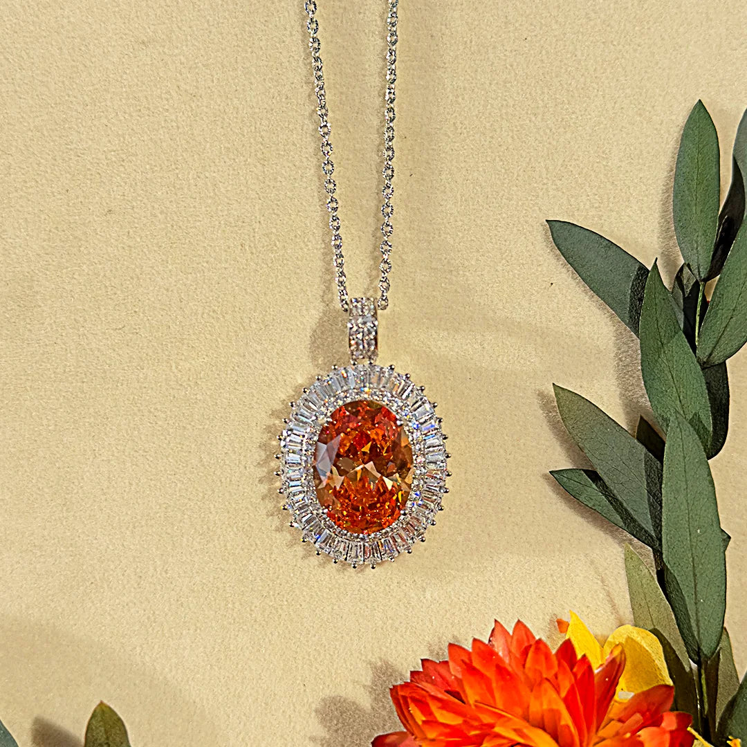 Radiant Ember Oval Pendant
