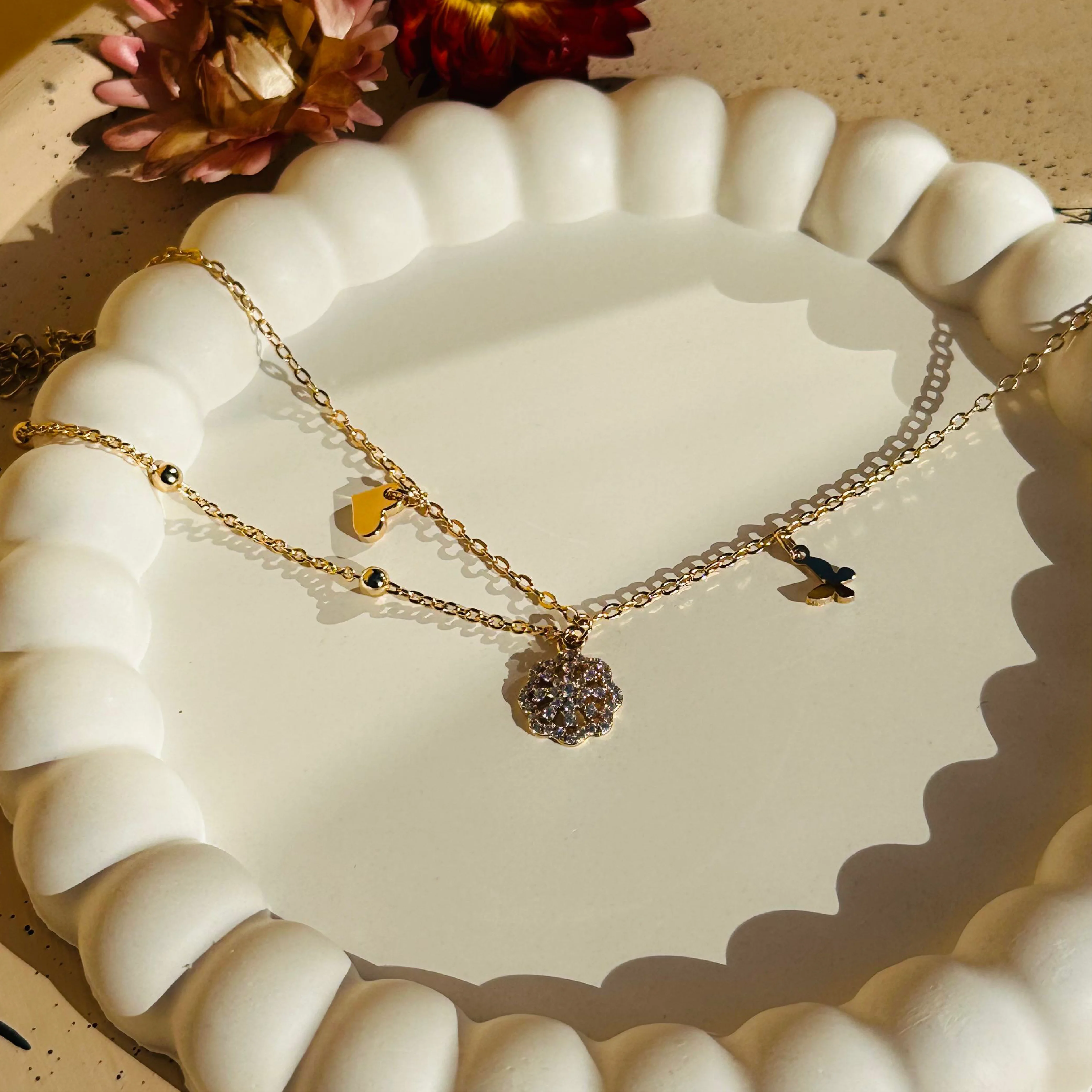 Radiant Bloom Diamond Charm Bracelet