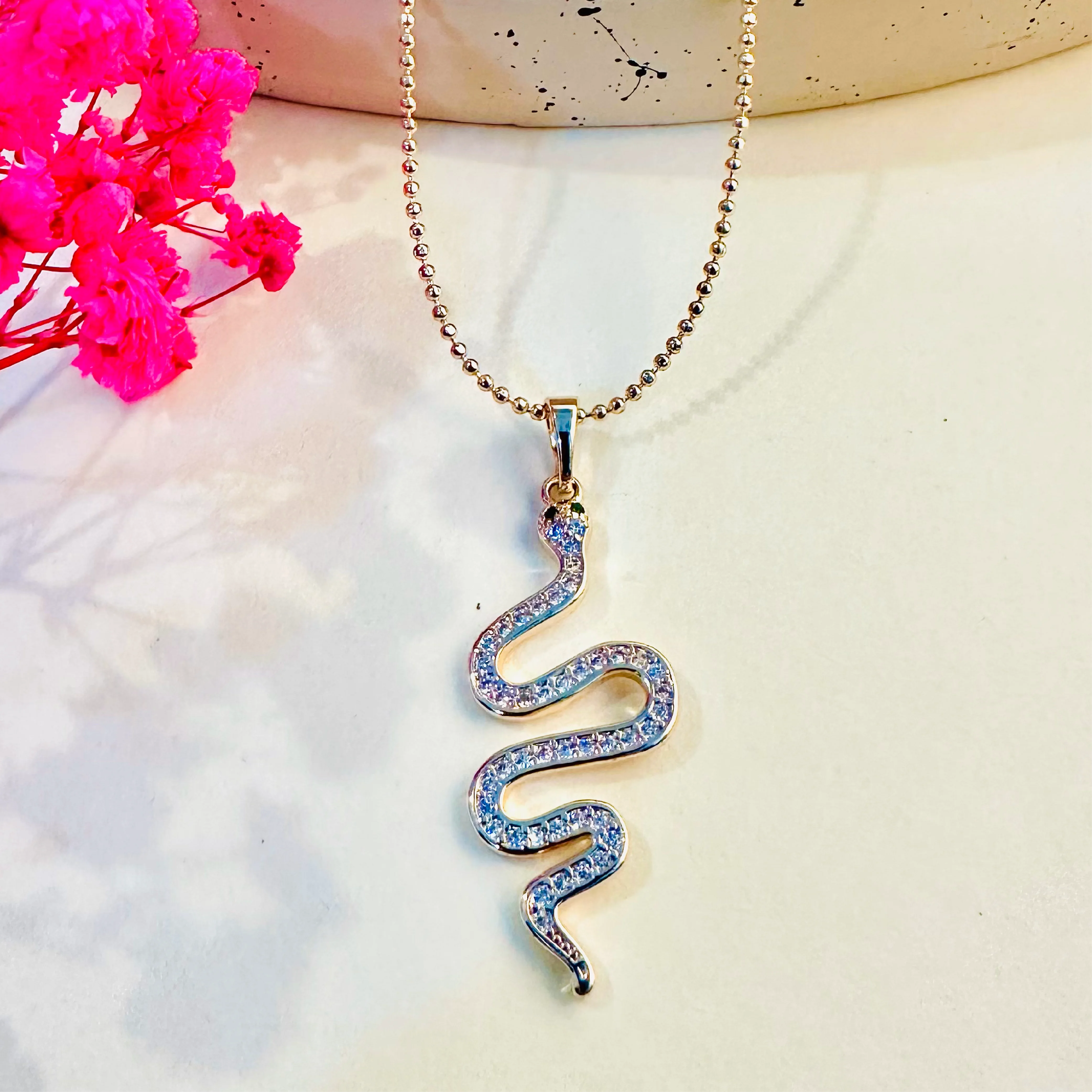 Serpent Luxe Gold Crystal Pendant
