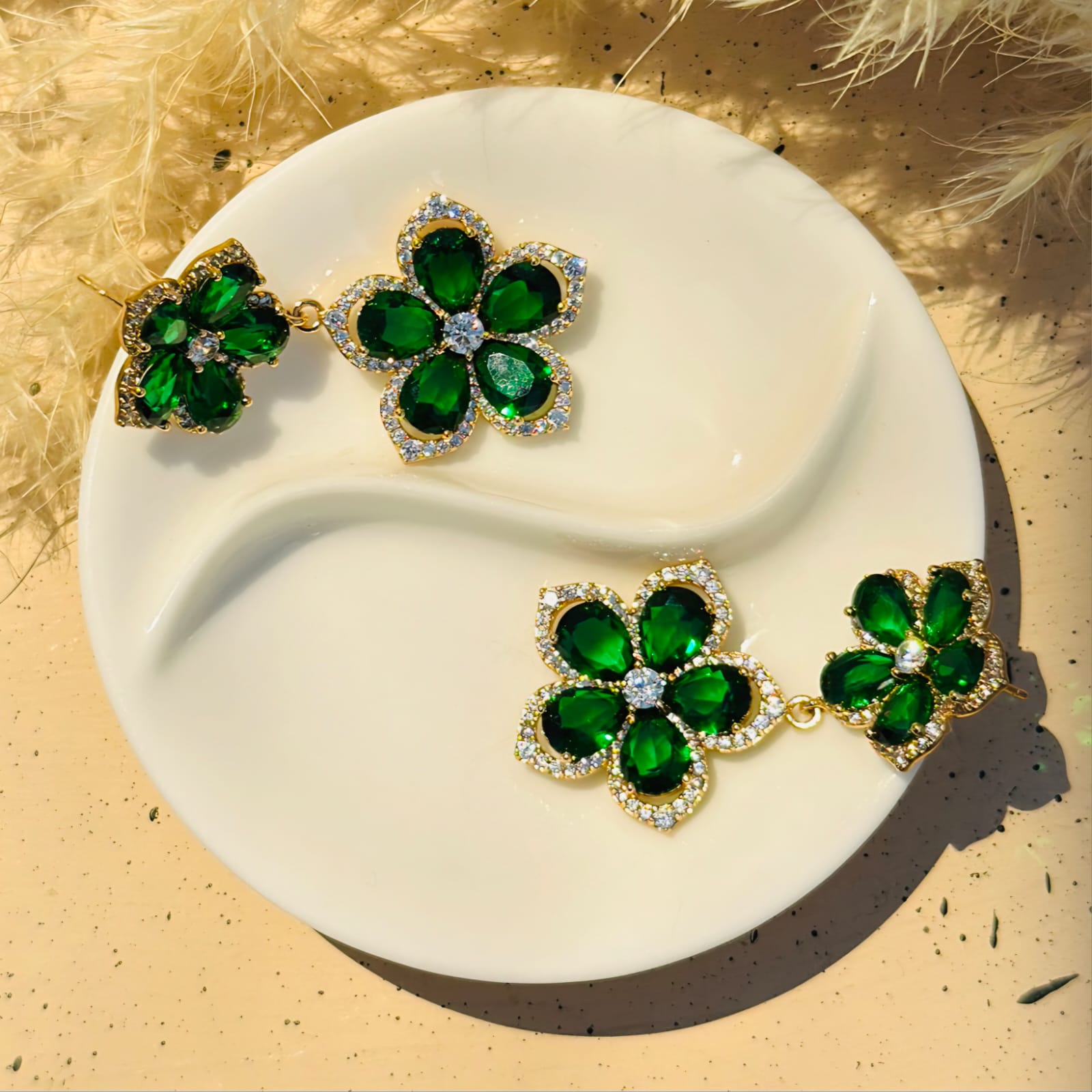Emerald Bloom Drop Earrings