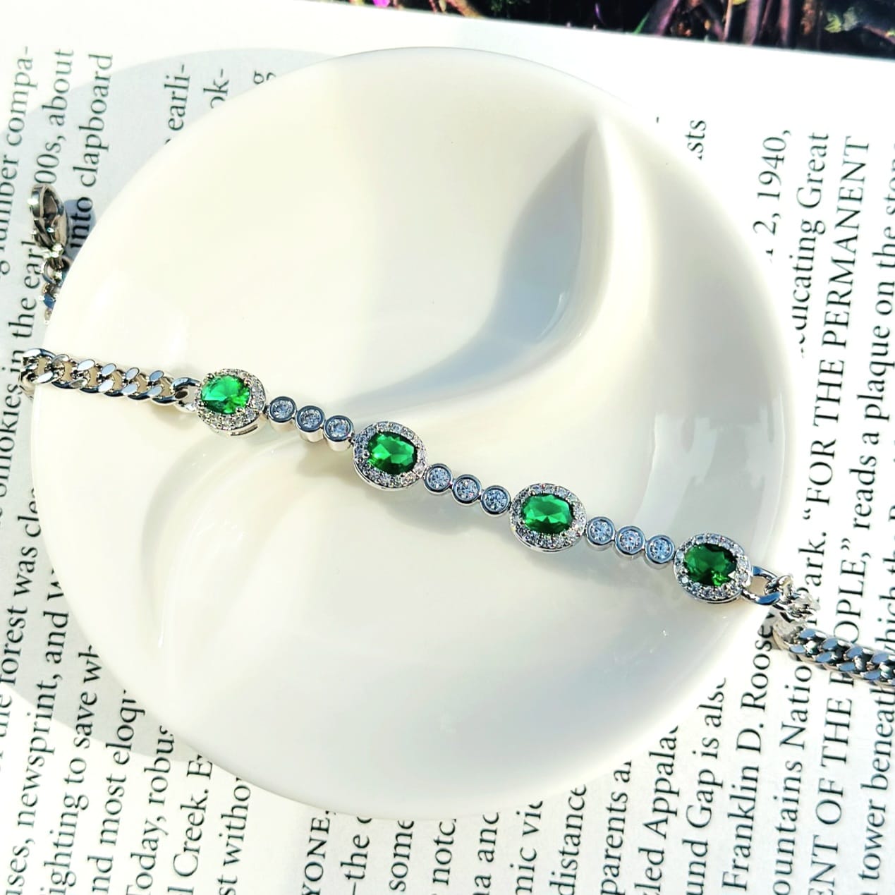 Emerald Charm Bracelet