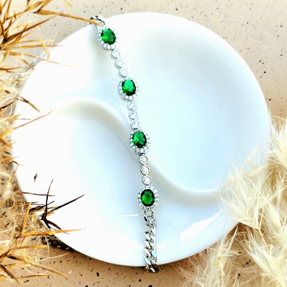 Emerald Charm Bracelet