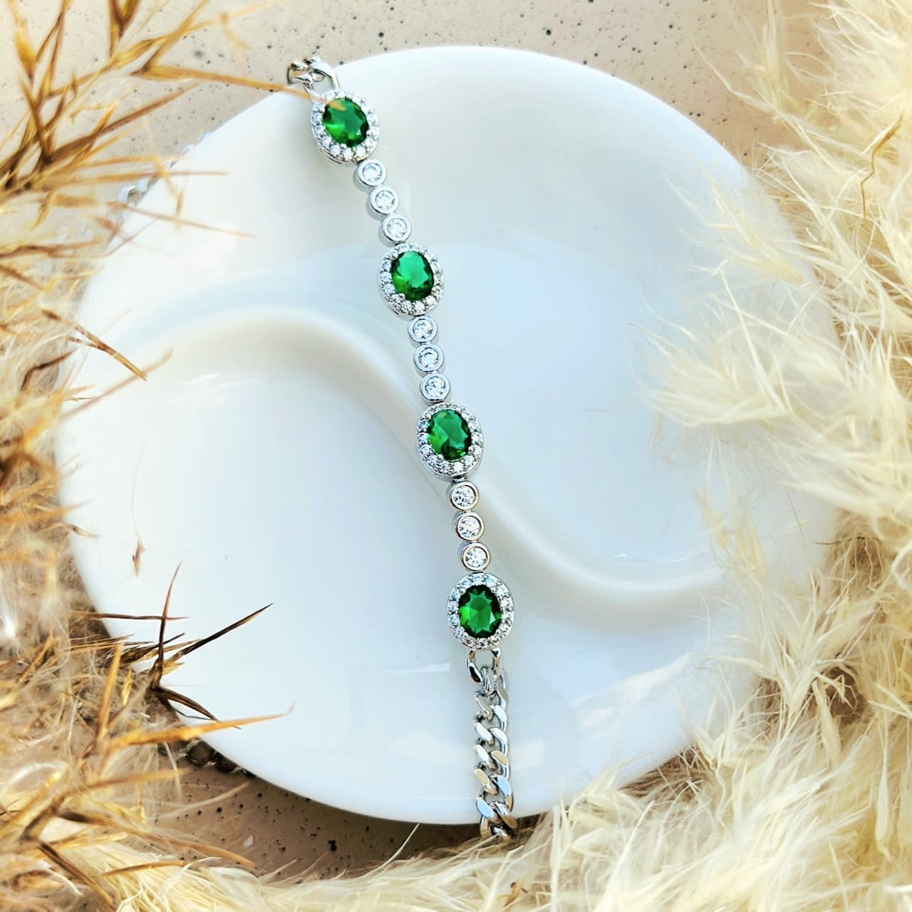 Emerald Charm Bracelet