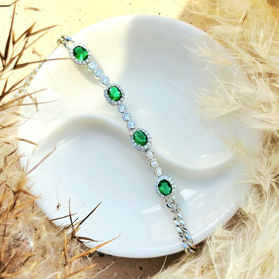Emerald Charm Bracelet