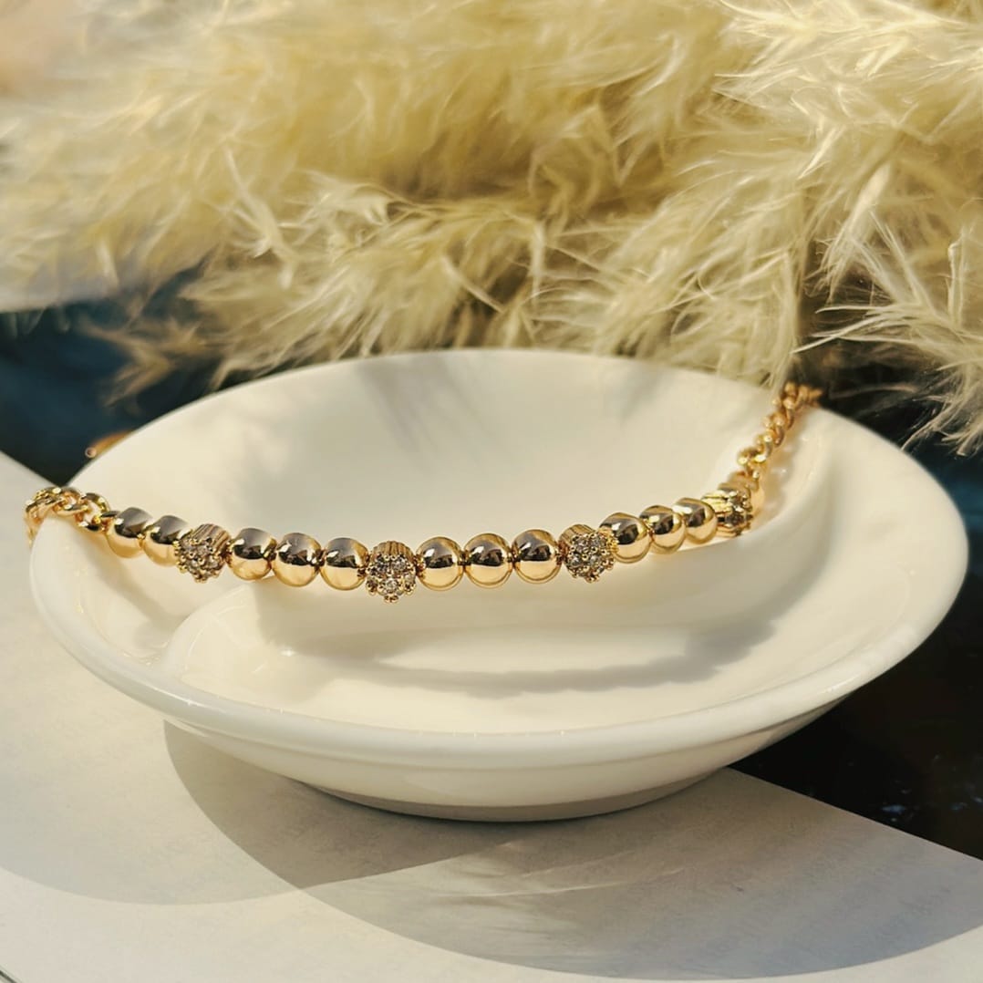 Golden Bead & Sparkle Bracelet