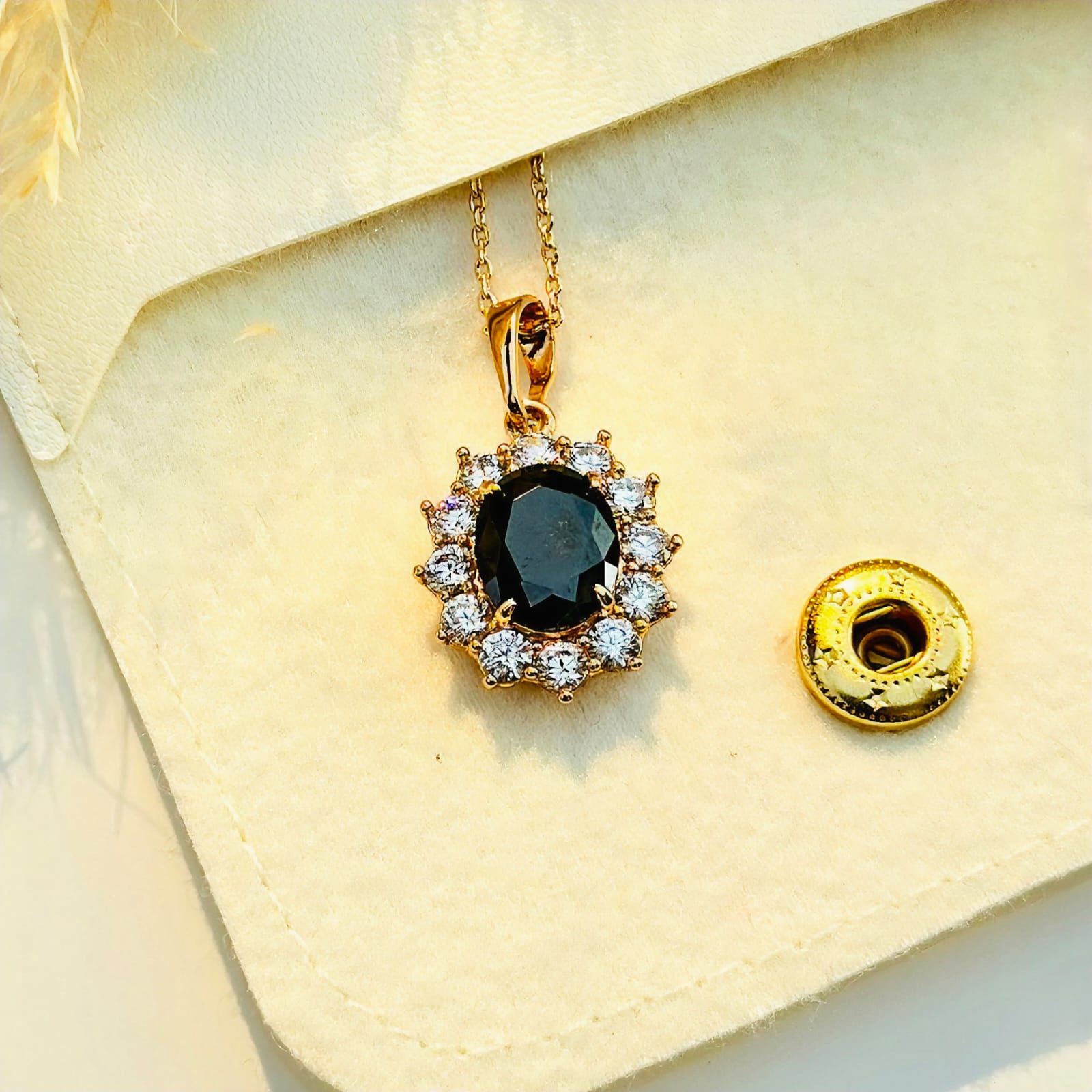 Midnight Glamour Solitaire Pendant
