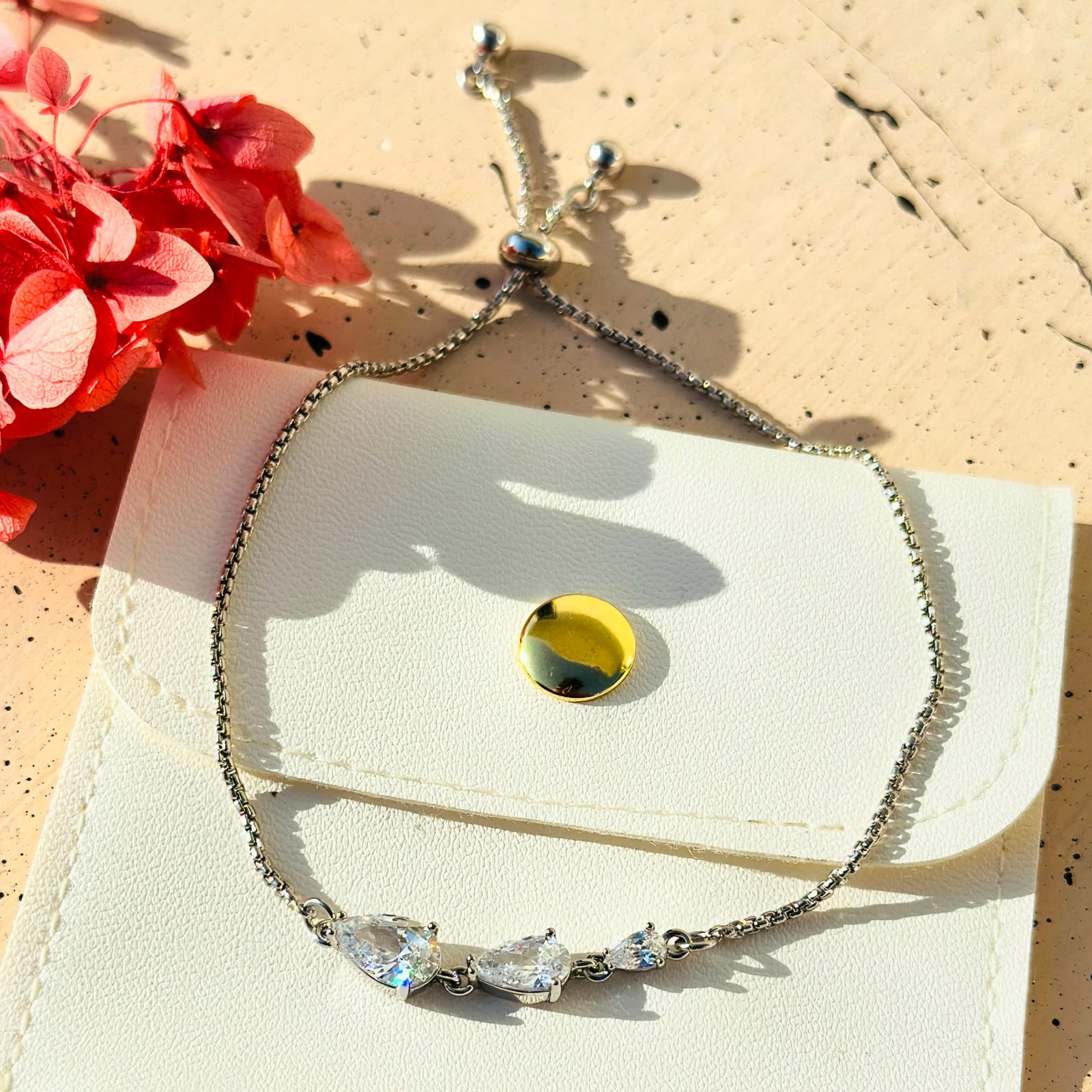 Minimalist Crystal Drop Bracelet