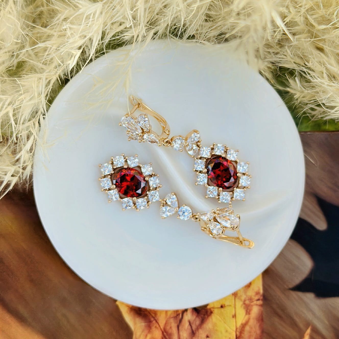 Ruby Oval Statement Drops