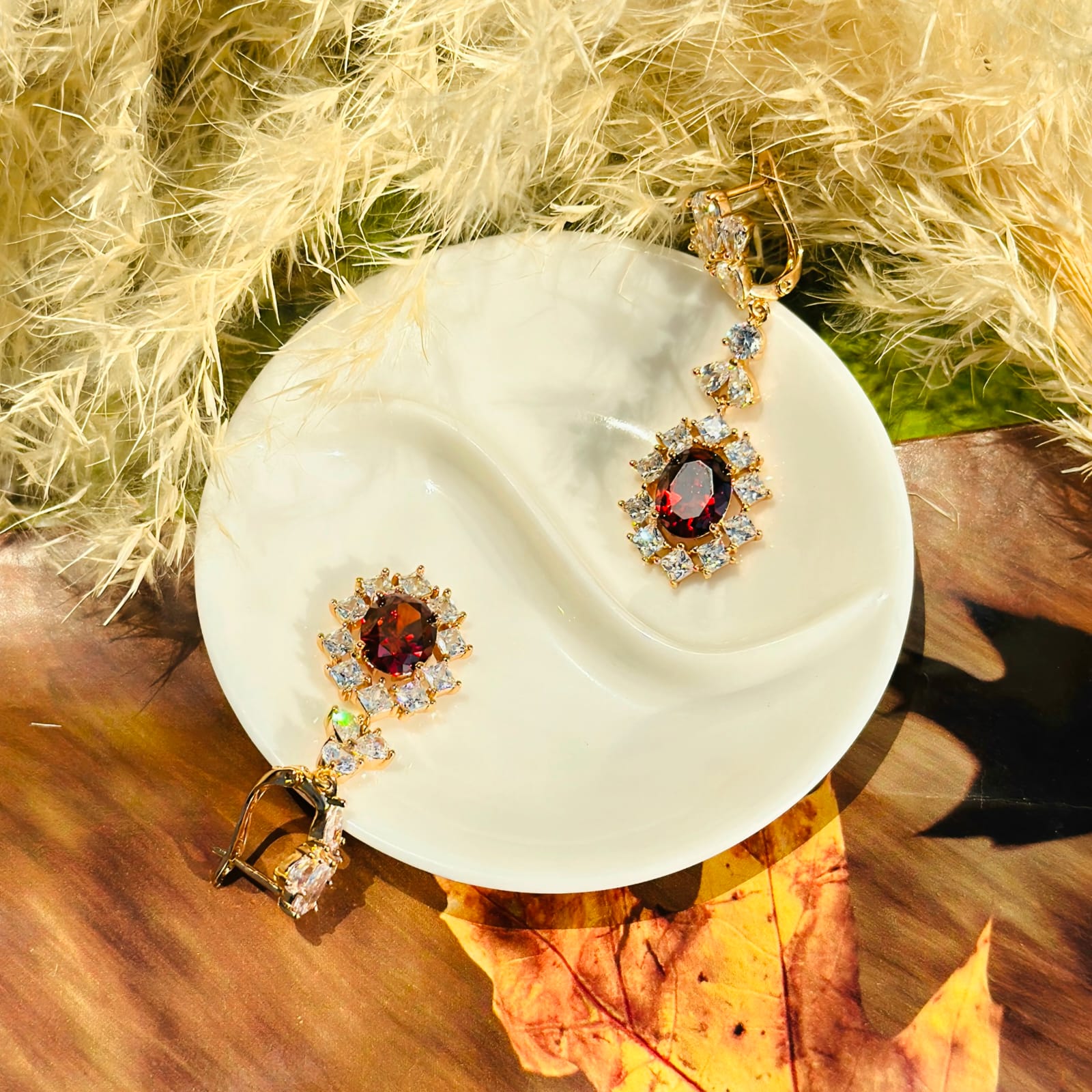 Ruby Oval Statement Drops