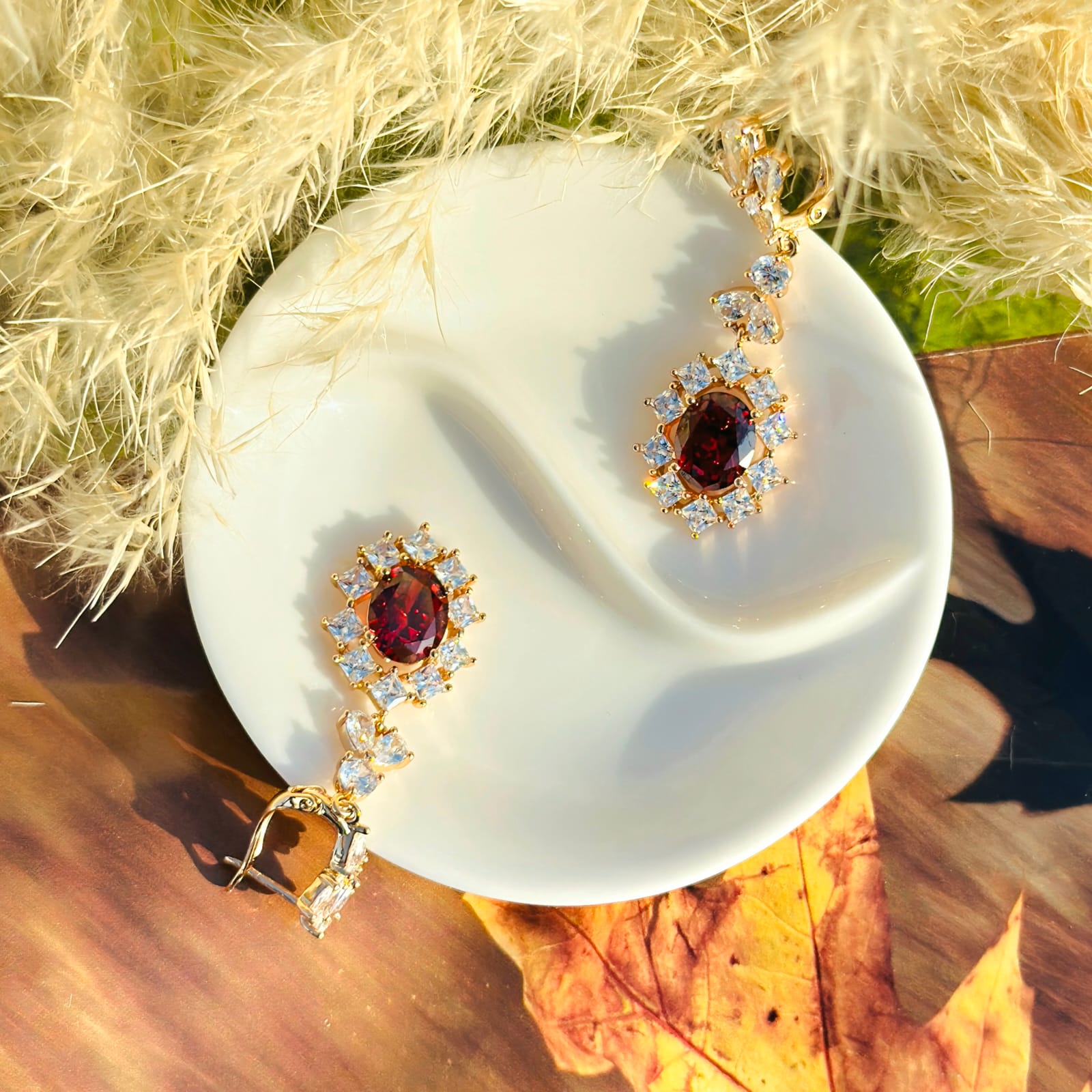 Ruby Oval Statement Drops