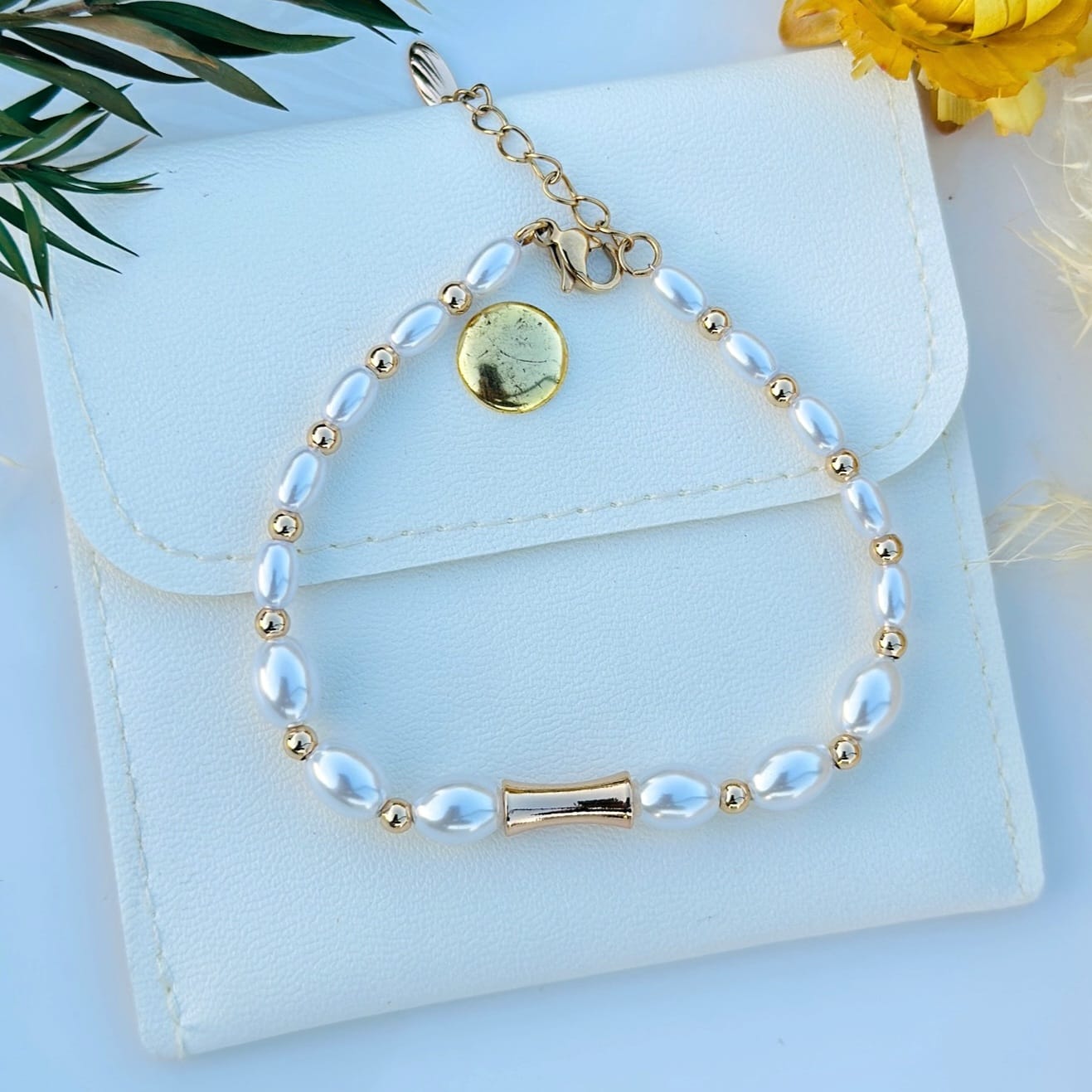 The Baroque Pearl & Gold Bead Bracelet