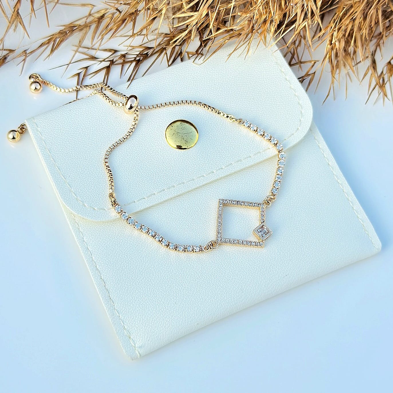 The Geometric Pavé Bolo Bracelet