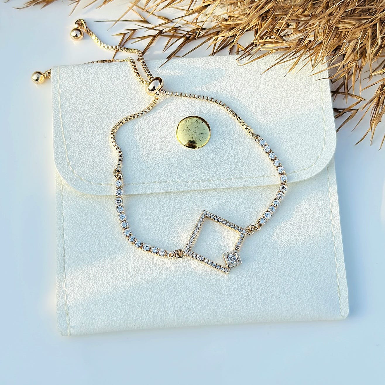 The Geometric Pavé Bolo Bracelet