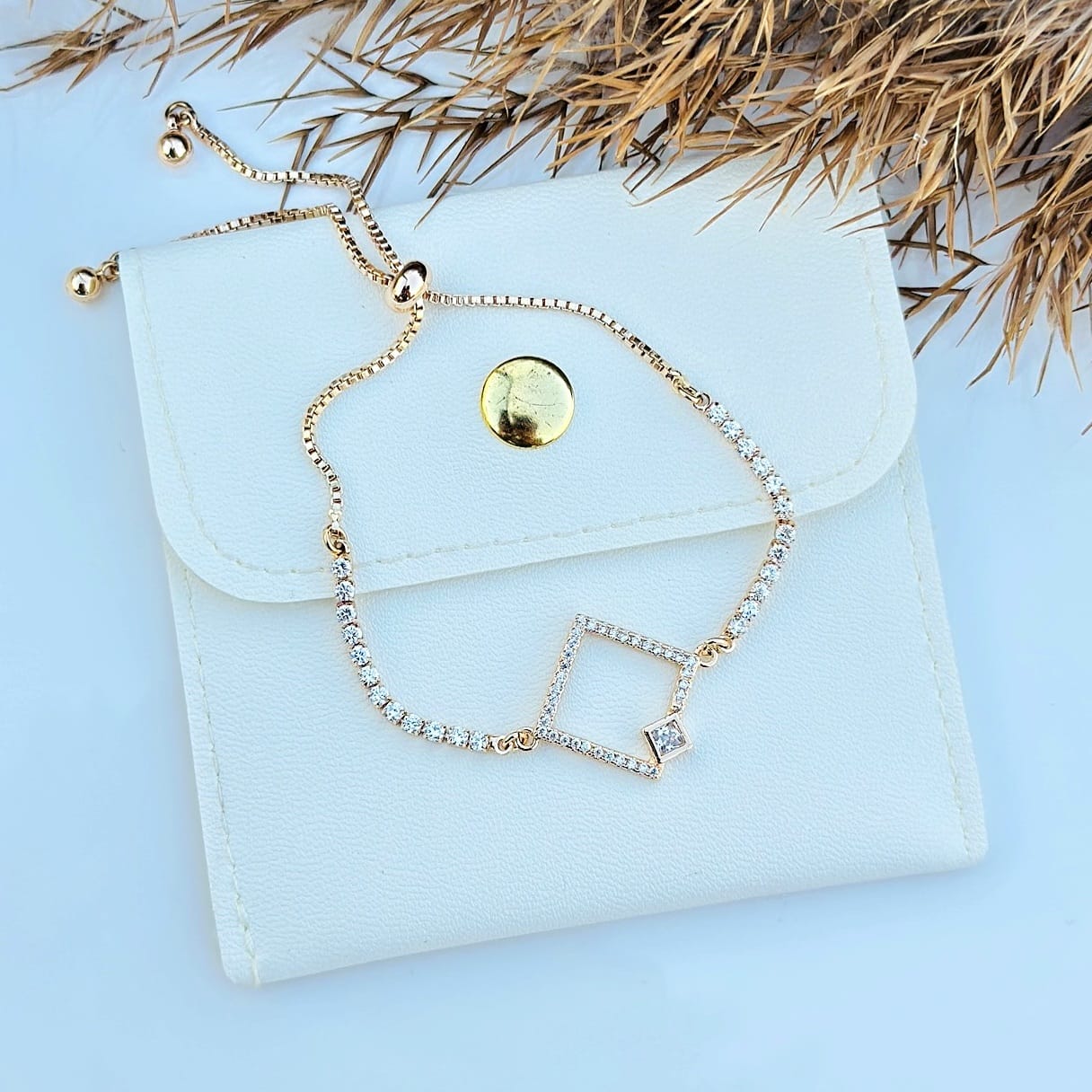 The Geometric Pavé Bolo Bracelet