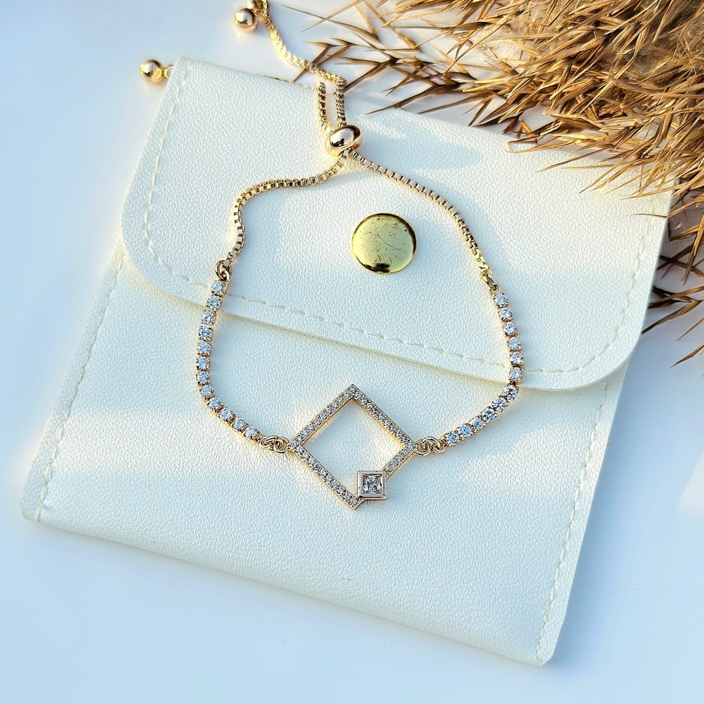 The Geometric Pavé Bolo Bracelet