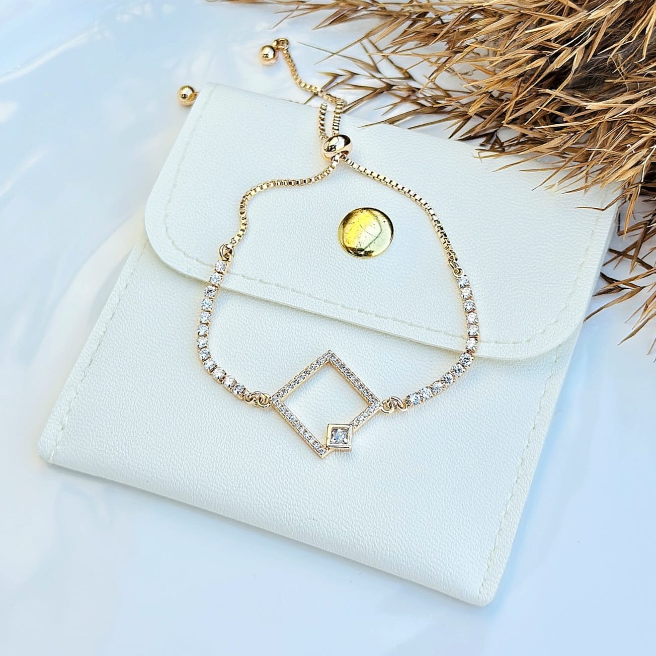 The Geometric Pavé Bolo Bracelet