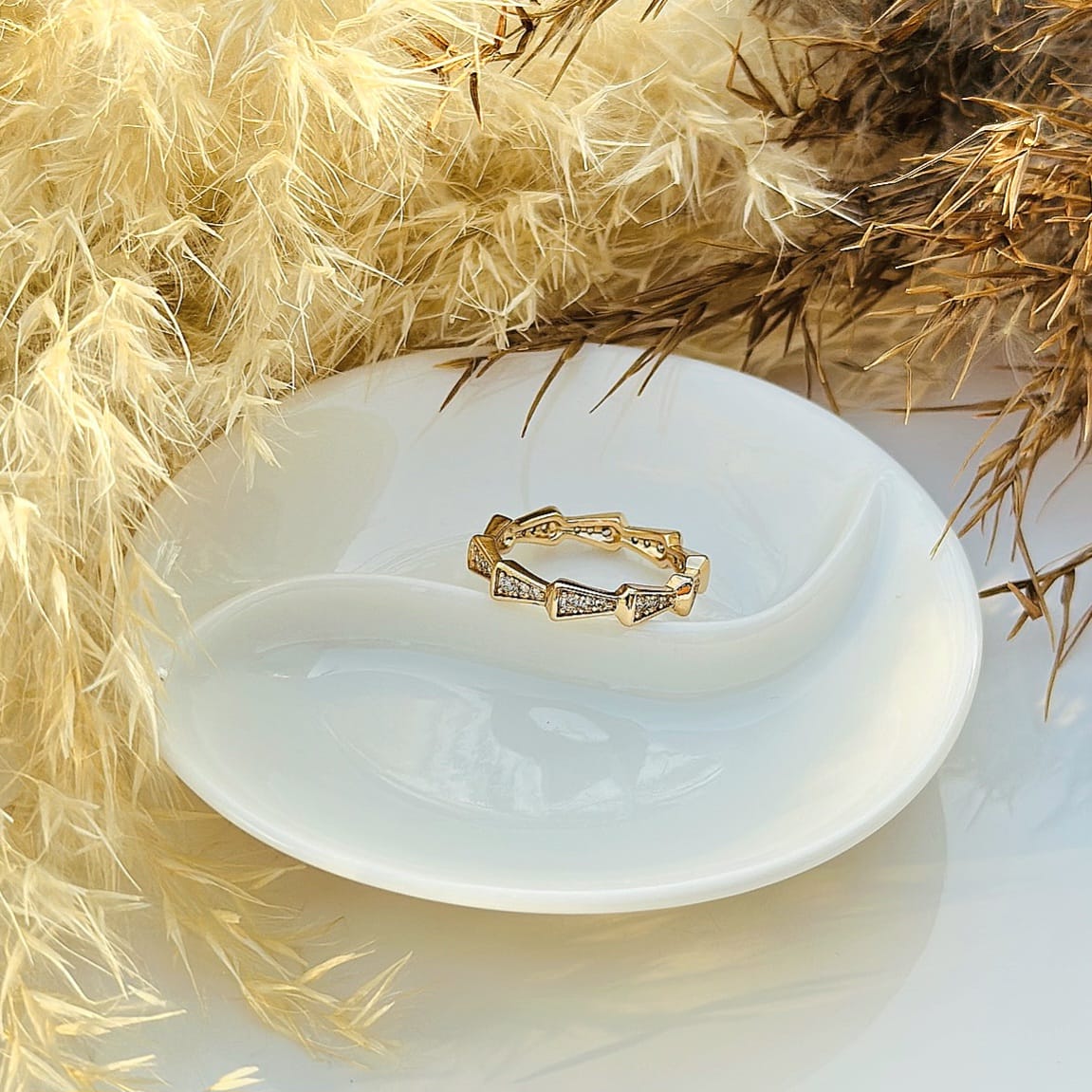The Geometric Prism Pave Band