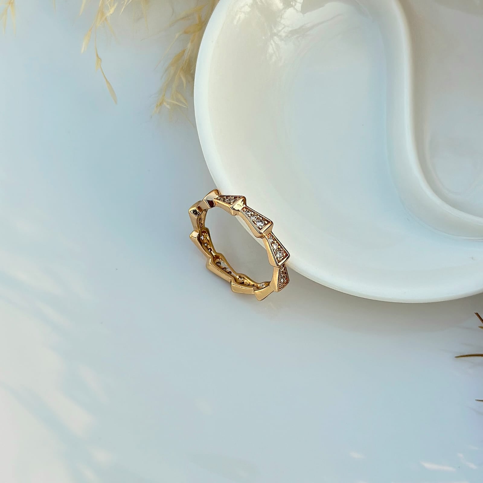 The Geometric Prism Pave Band