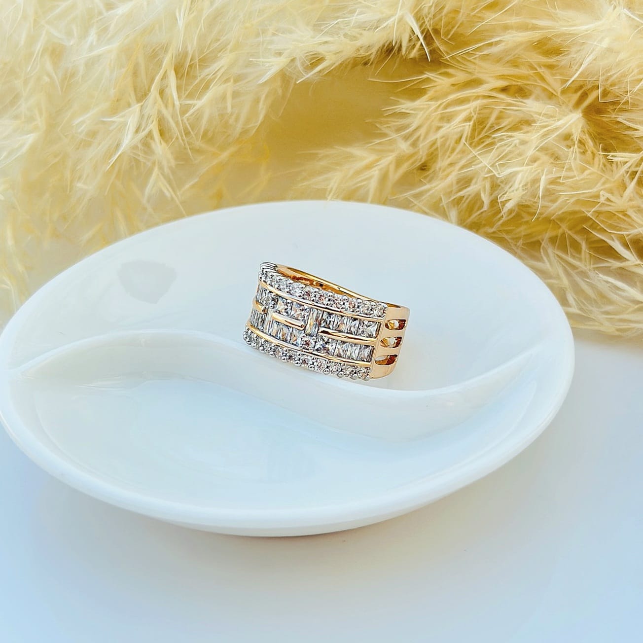 The Grand Baguette Pave Statement Band