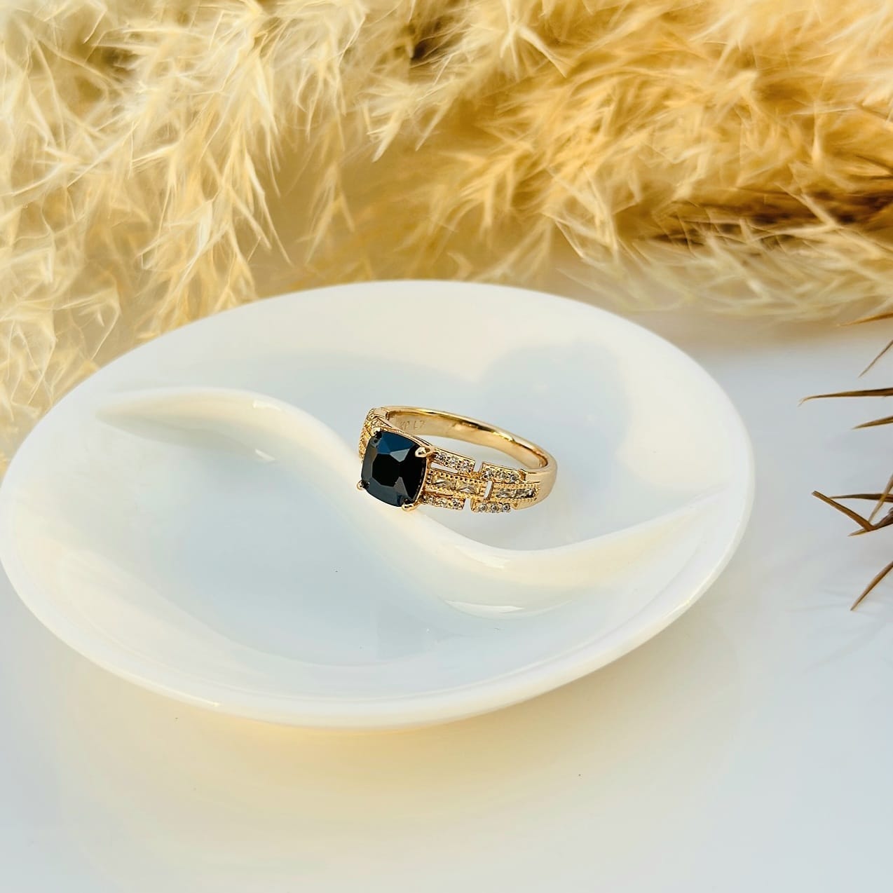 The Midnight Cushion Statement Ring