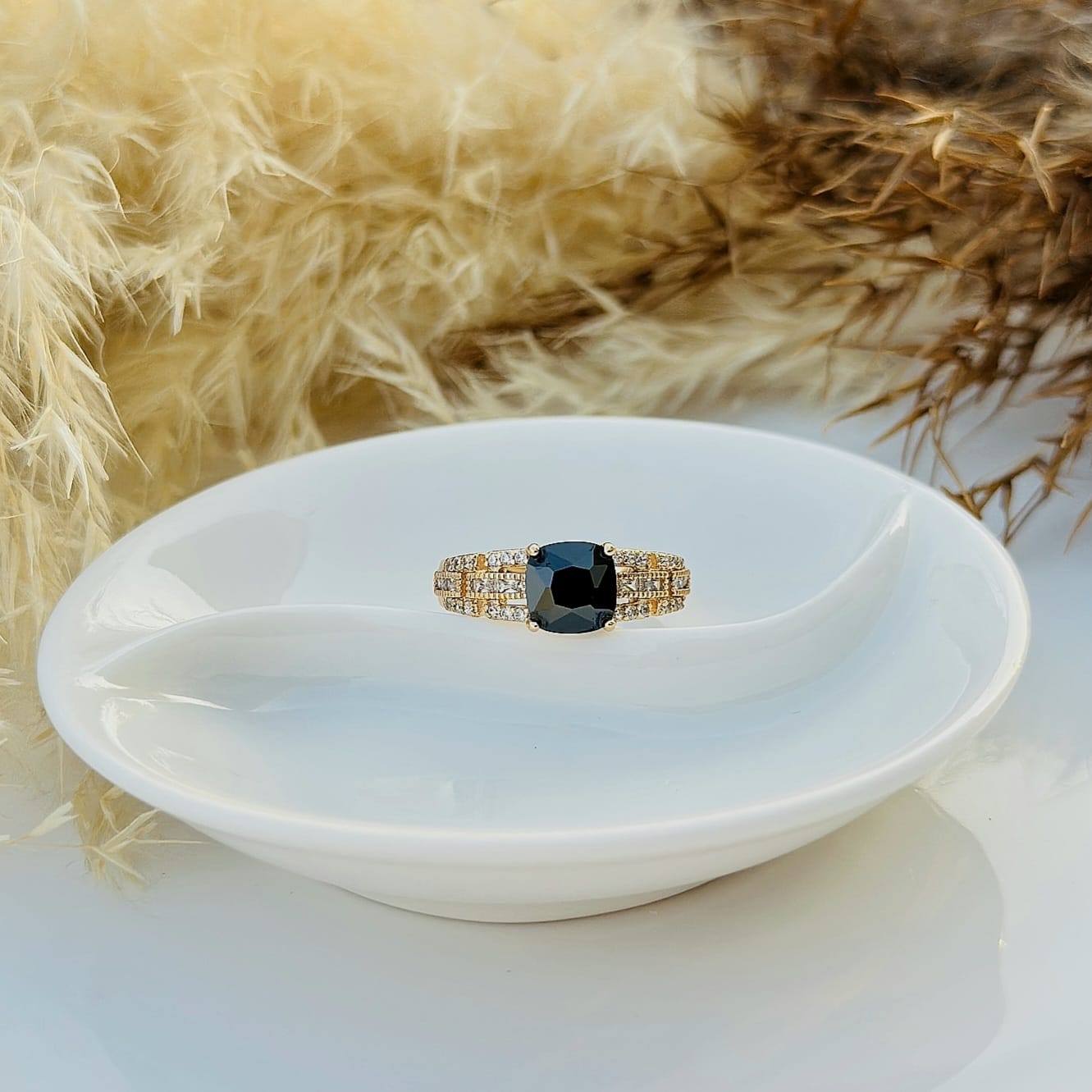 The Midnight Cushion Statement Ring