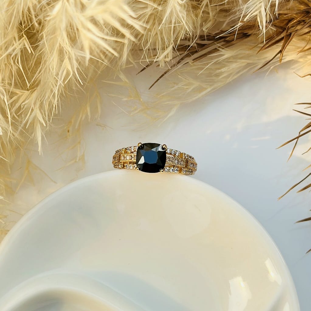 The Midnight Cushion Statement Ring