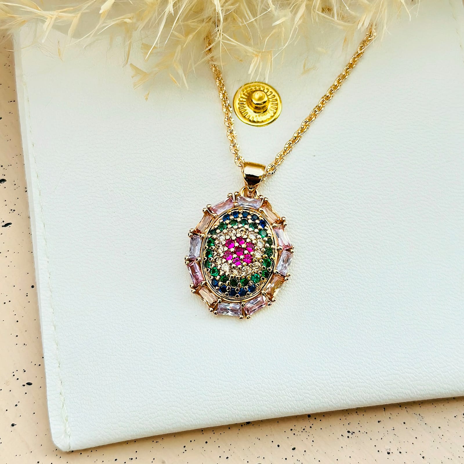 The Mosaic Rainbow Medallion Pendant