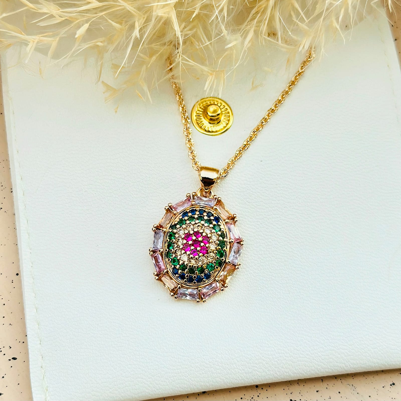 The Mosaic Rainbow Medallion Pendant