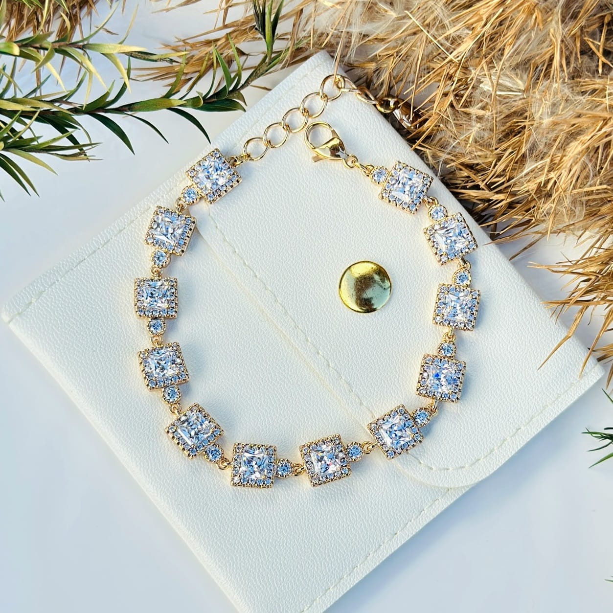 The Princess-Cut Halo Tennis Bracelet