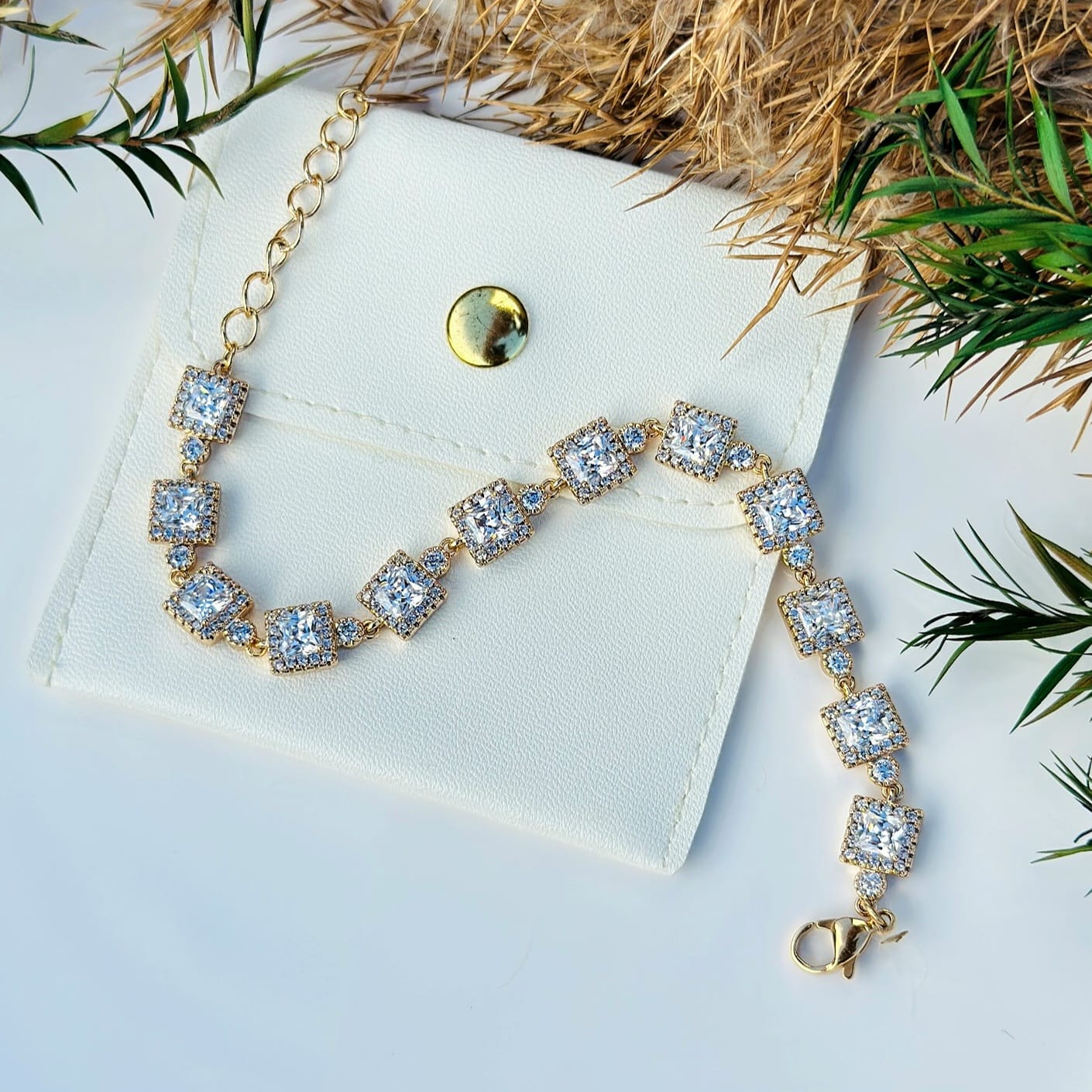 The Princess-Cut Halo Tennis Bracelet