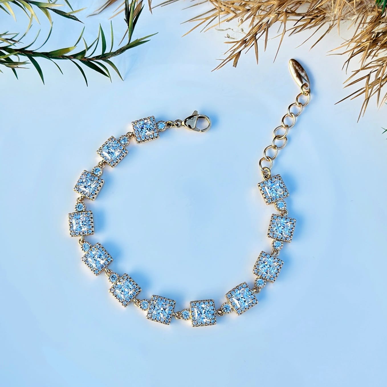 The Princess-Cut Halo Tennis Bracelet