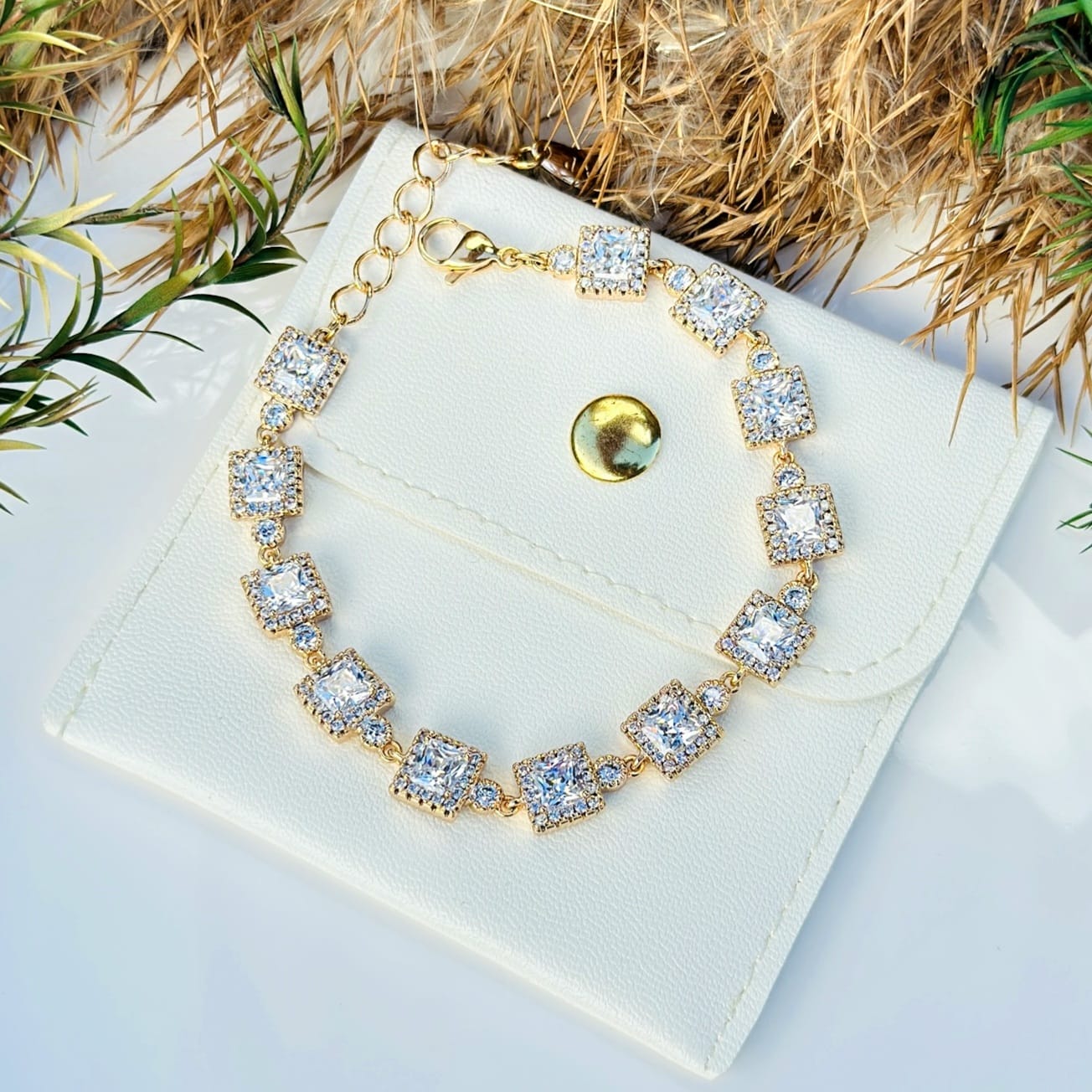 The Princess-Cut Halo Tennis Bracelet