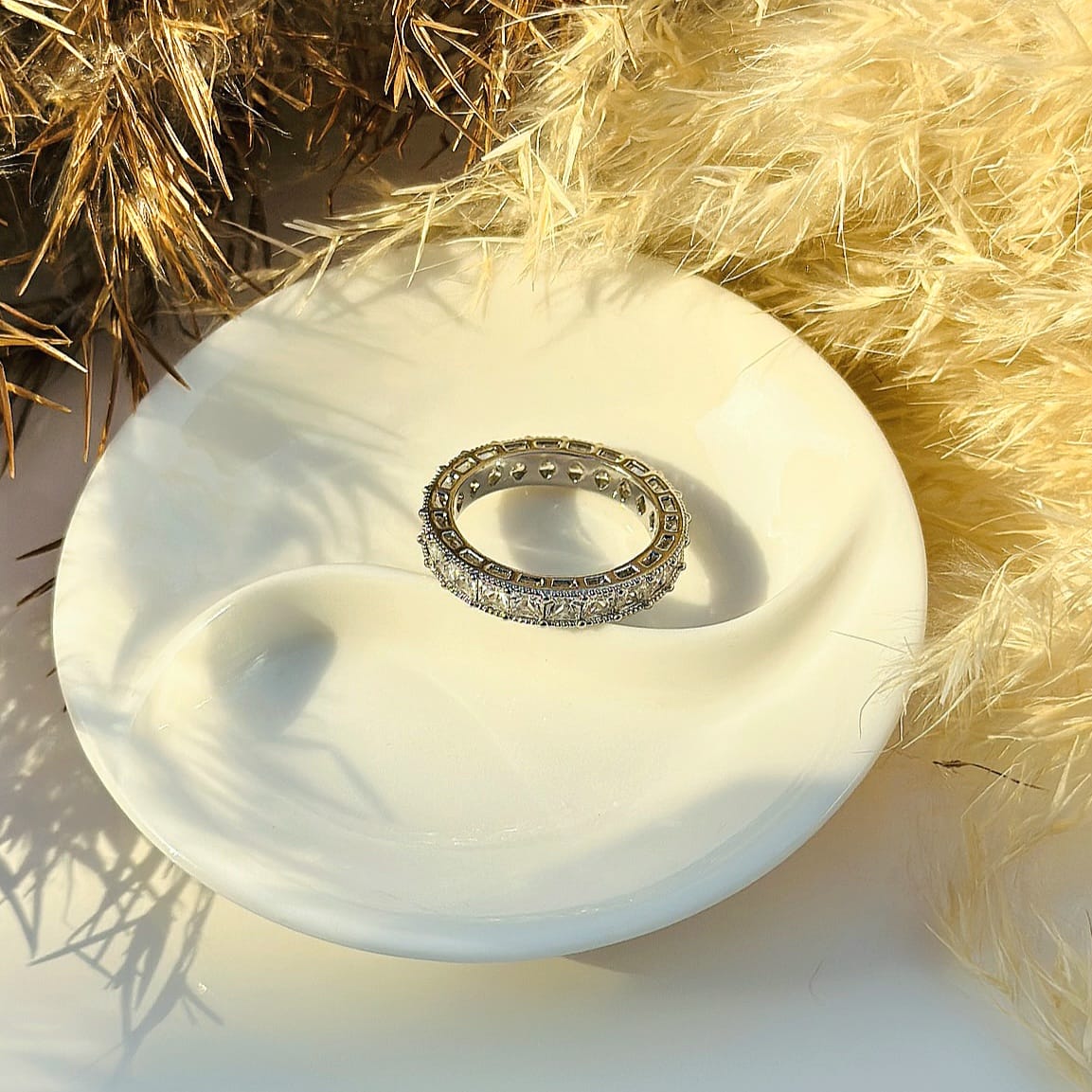 The Princess-Cut Milgrain Eternity Band
