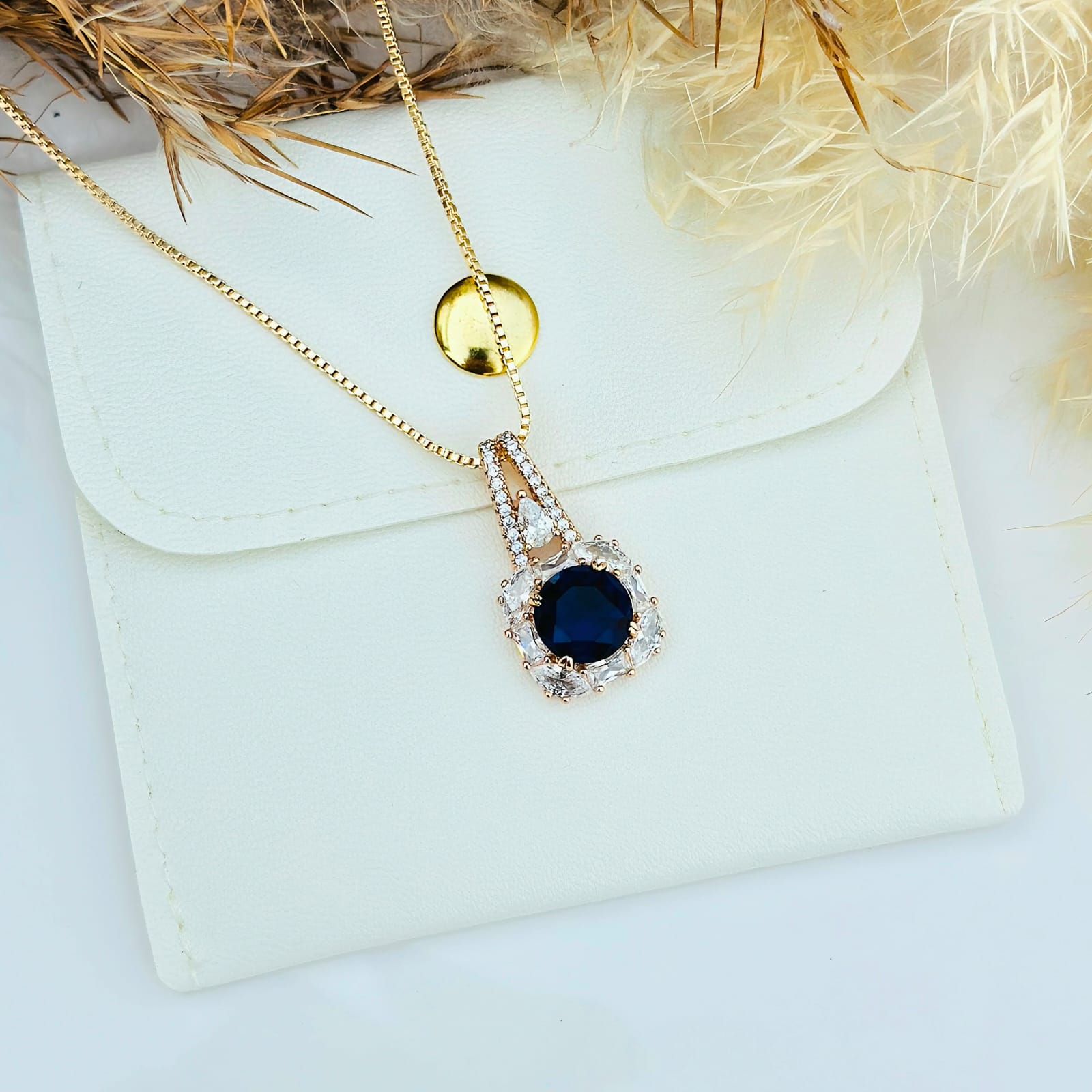 The Royal Sapphire Halo Pendant
