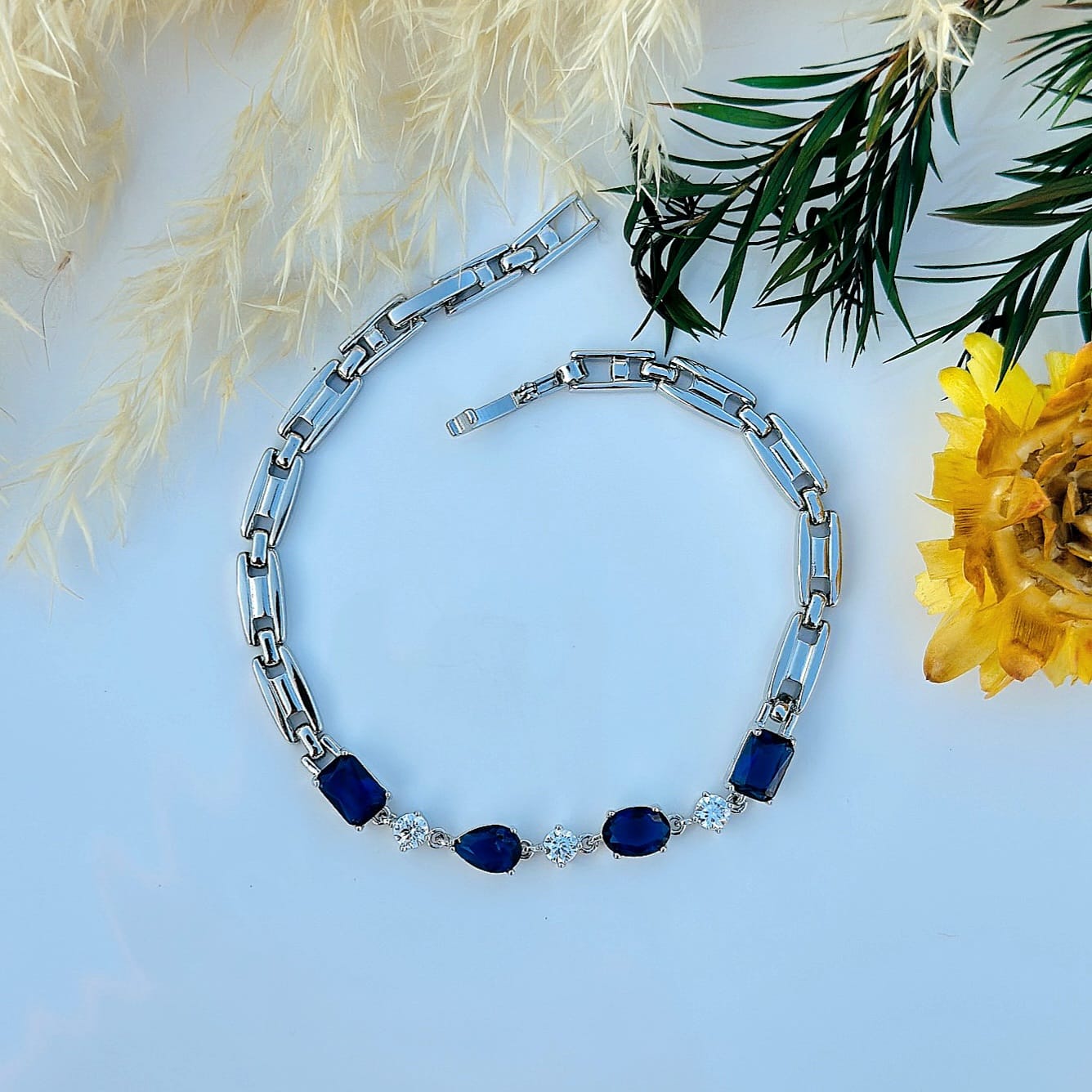 The Sapphire & Crystal Link Bracelet