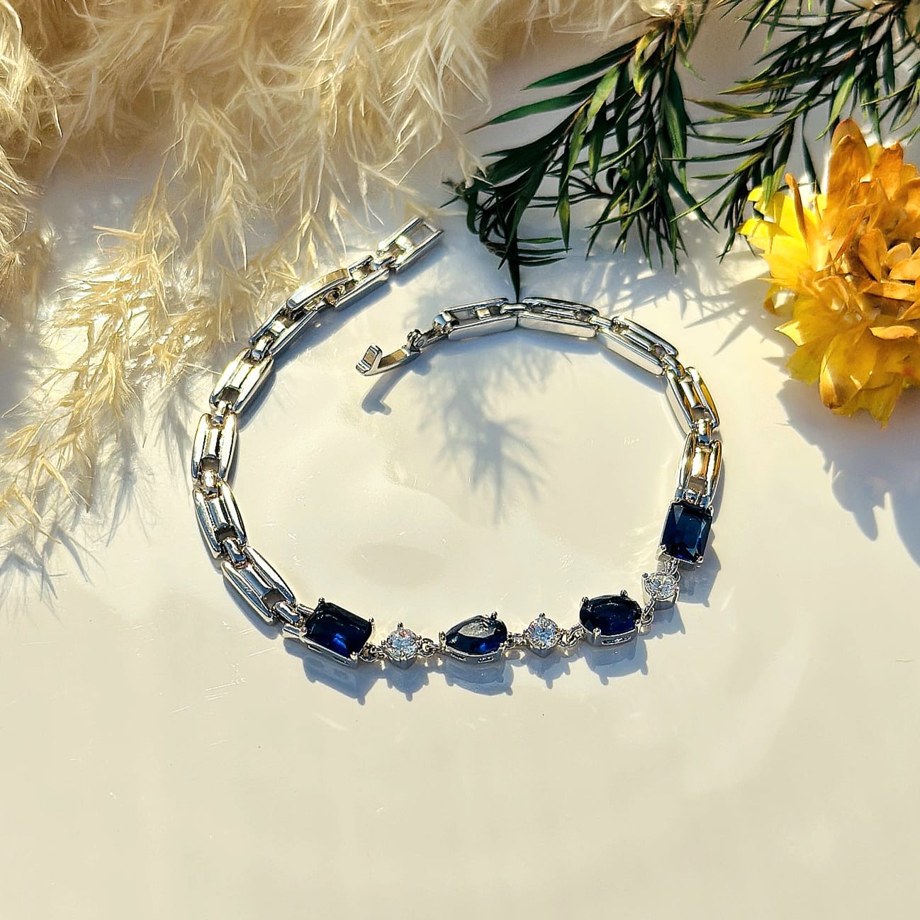 The Sapphire & Crystal Link Bracelet