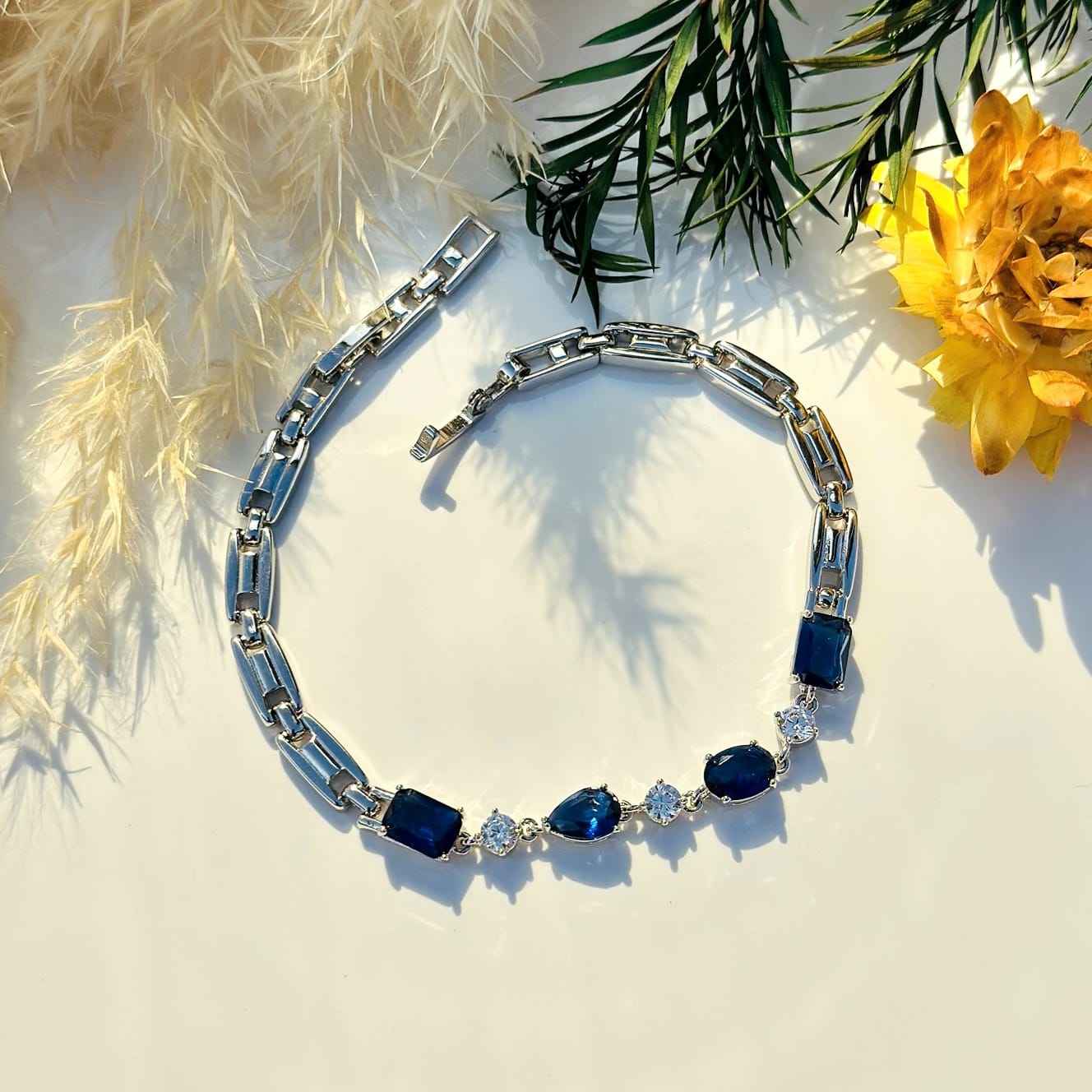 The Sapphire & Crystal Link Bracelet