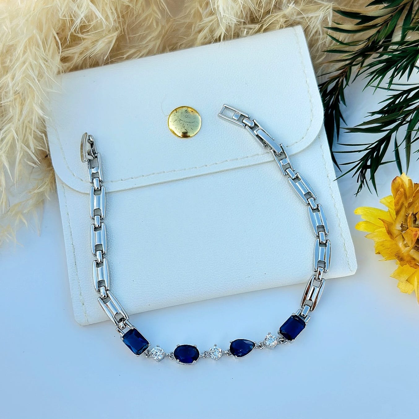 The Sapphire & Crystal Link Bracelet