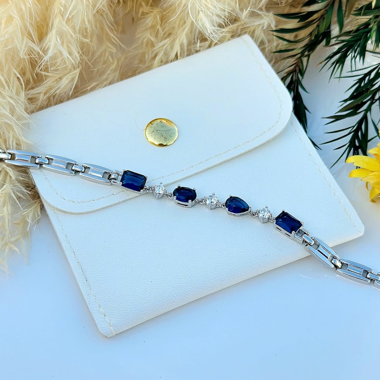 The Sapphire & Crystal Link Bracelet