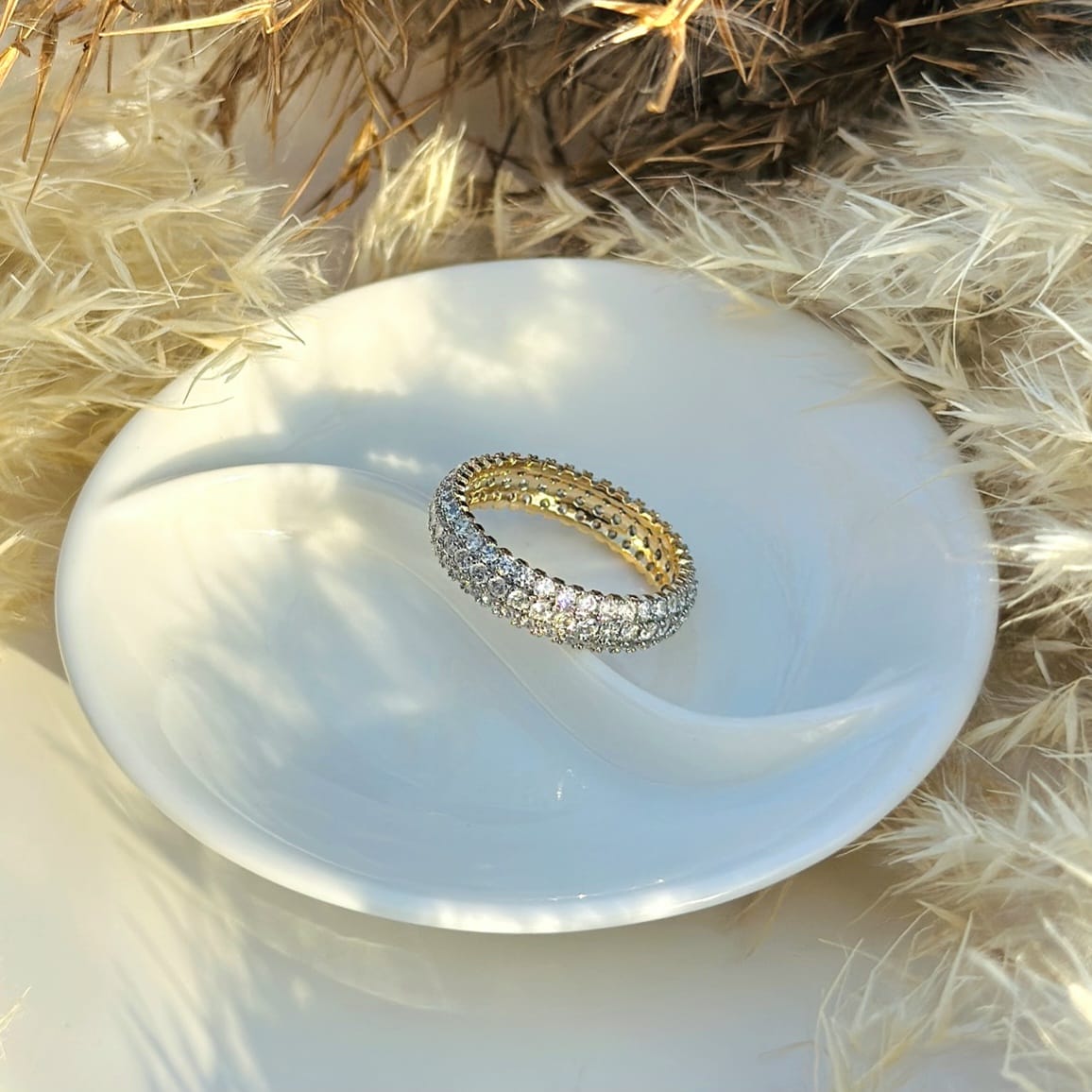 The Triple-Row Pave Eternity Ring