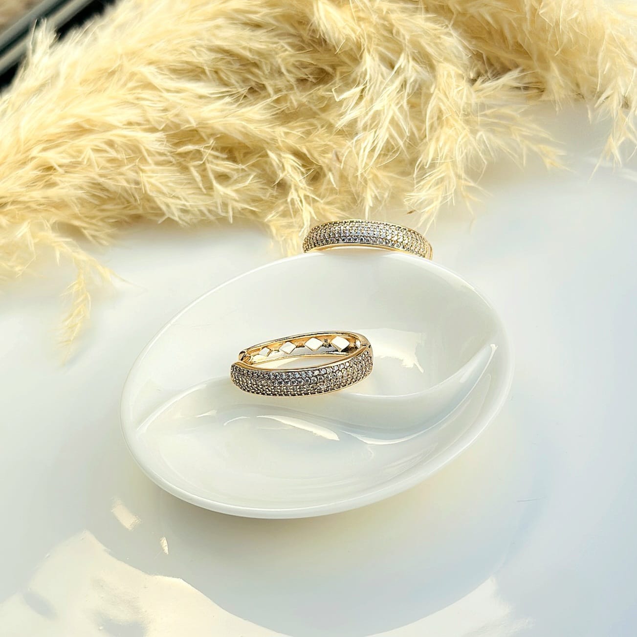 The Triple-Row Pavé Hoop Earrings