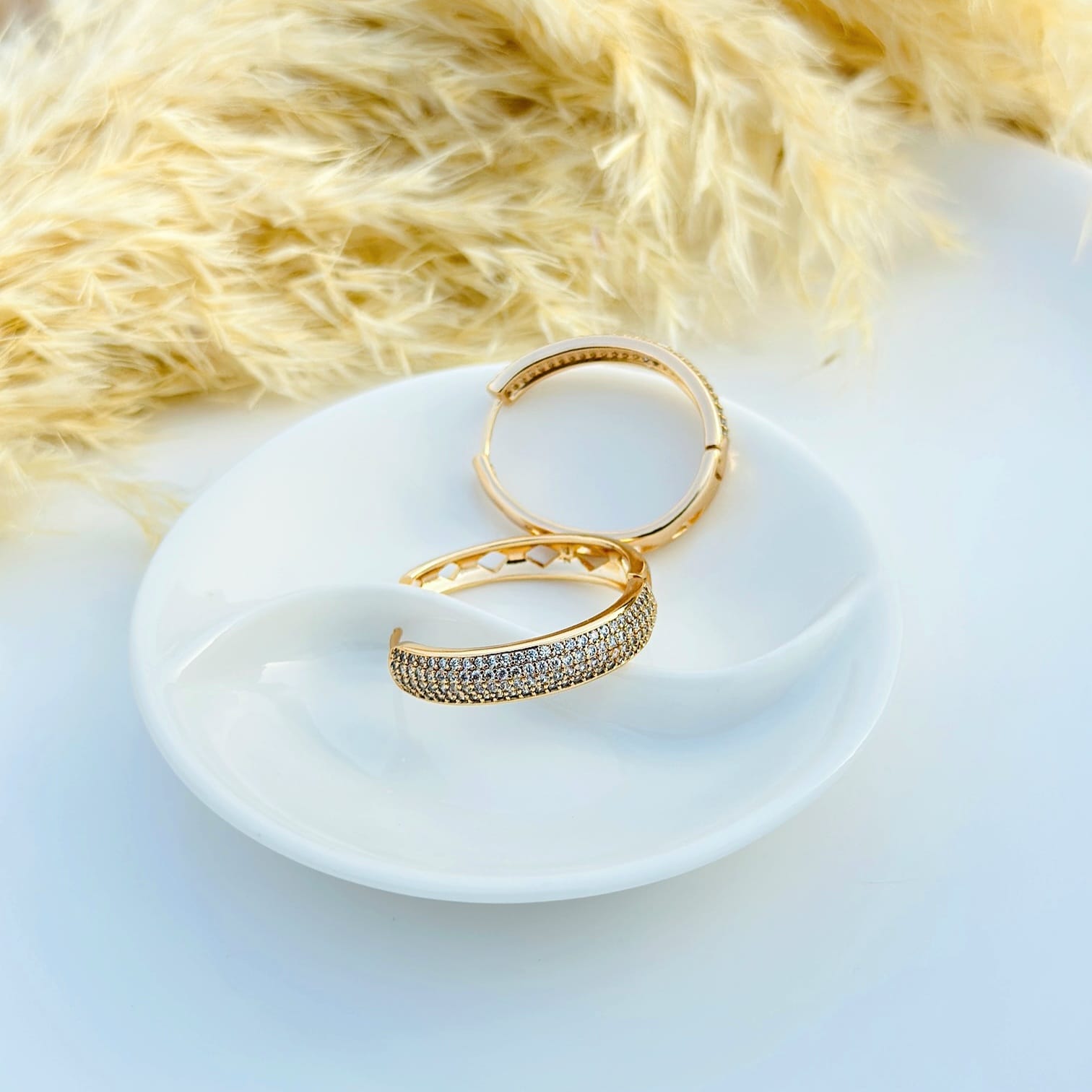 The Triple-Row Pavé Hoop Earrings