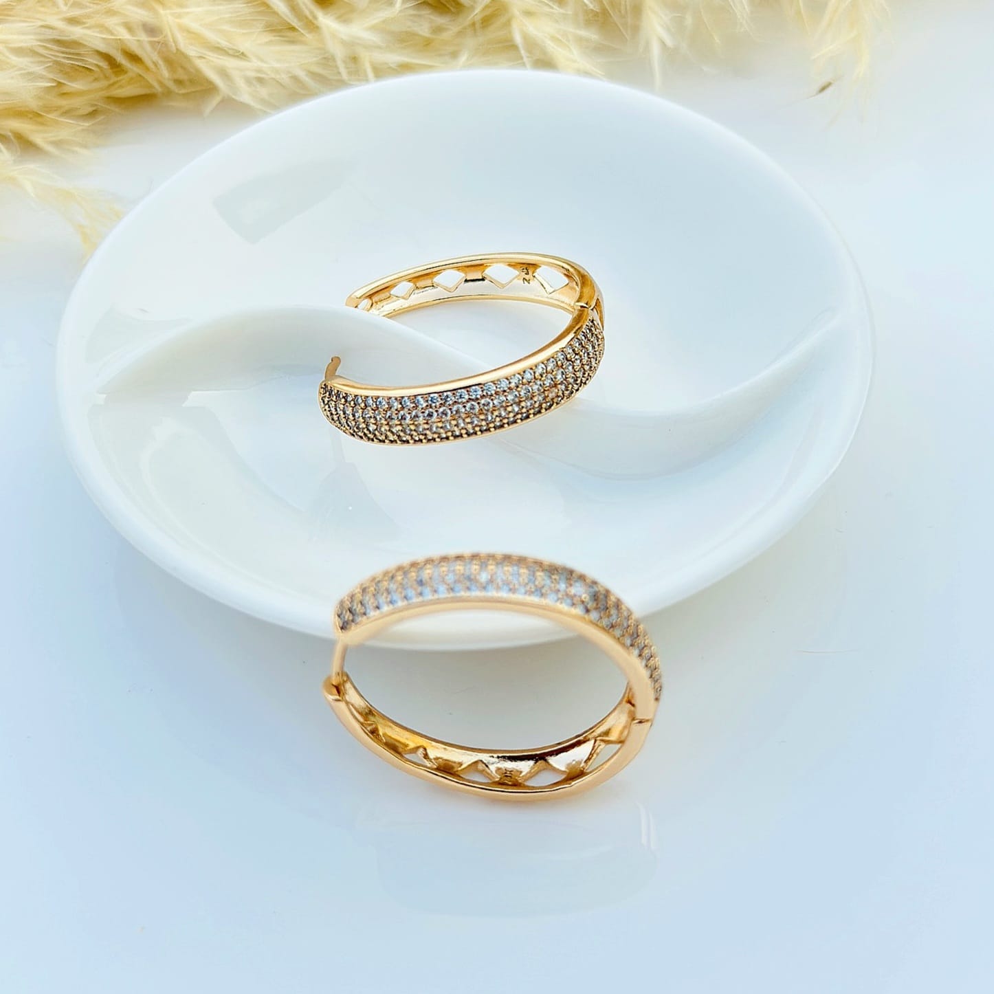 The Triple-Row Pavé Hoop Earrings