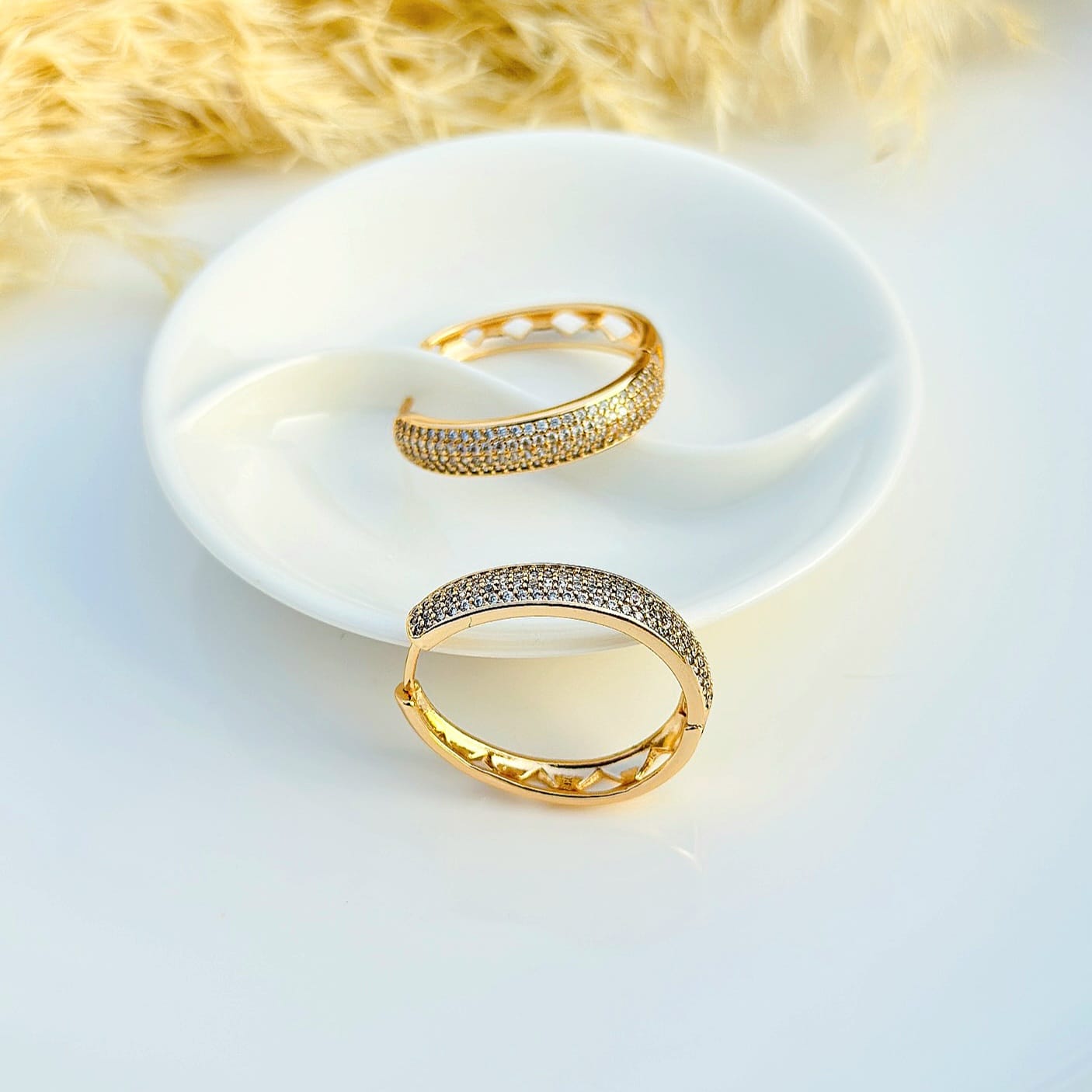 The Triple-Row Pavé Hoop Earrings